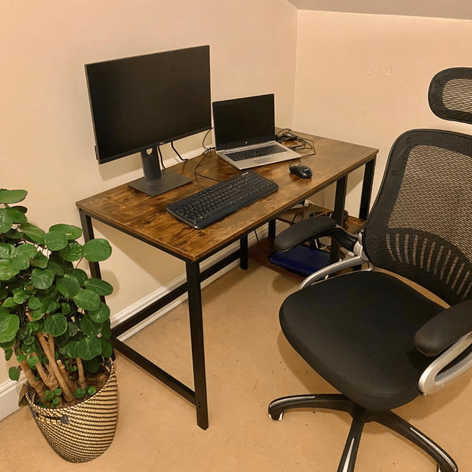 Computer Desk With Shelves Writing Study Table Storage Wooden Desk Home Office - Home and Garden Furniture Shop - #rustic - furniture#