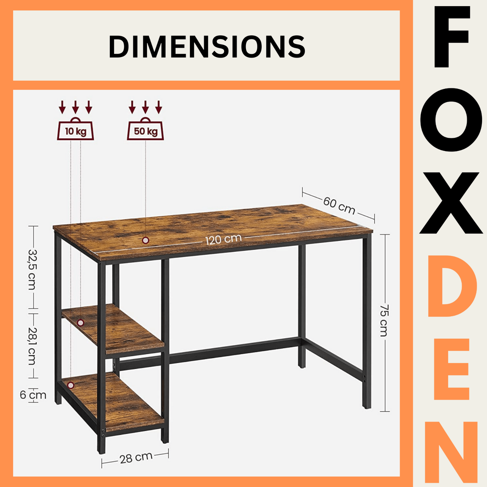 Computer Desk With Shelves Writing Study Table Storage Wooden Desk Home Office - Home and Garden Furniture Shop - rustic - furniture