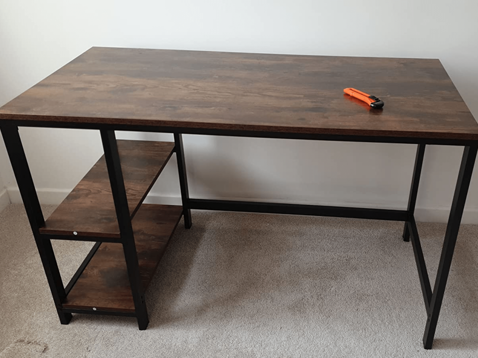 Computer Desk With Shelves Writing Study Table Storage Wooden Desk Home Office - Home and Garden Furniture Shop - rustic - furniture