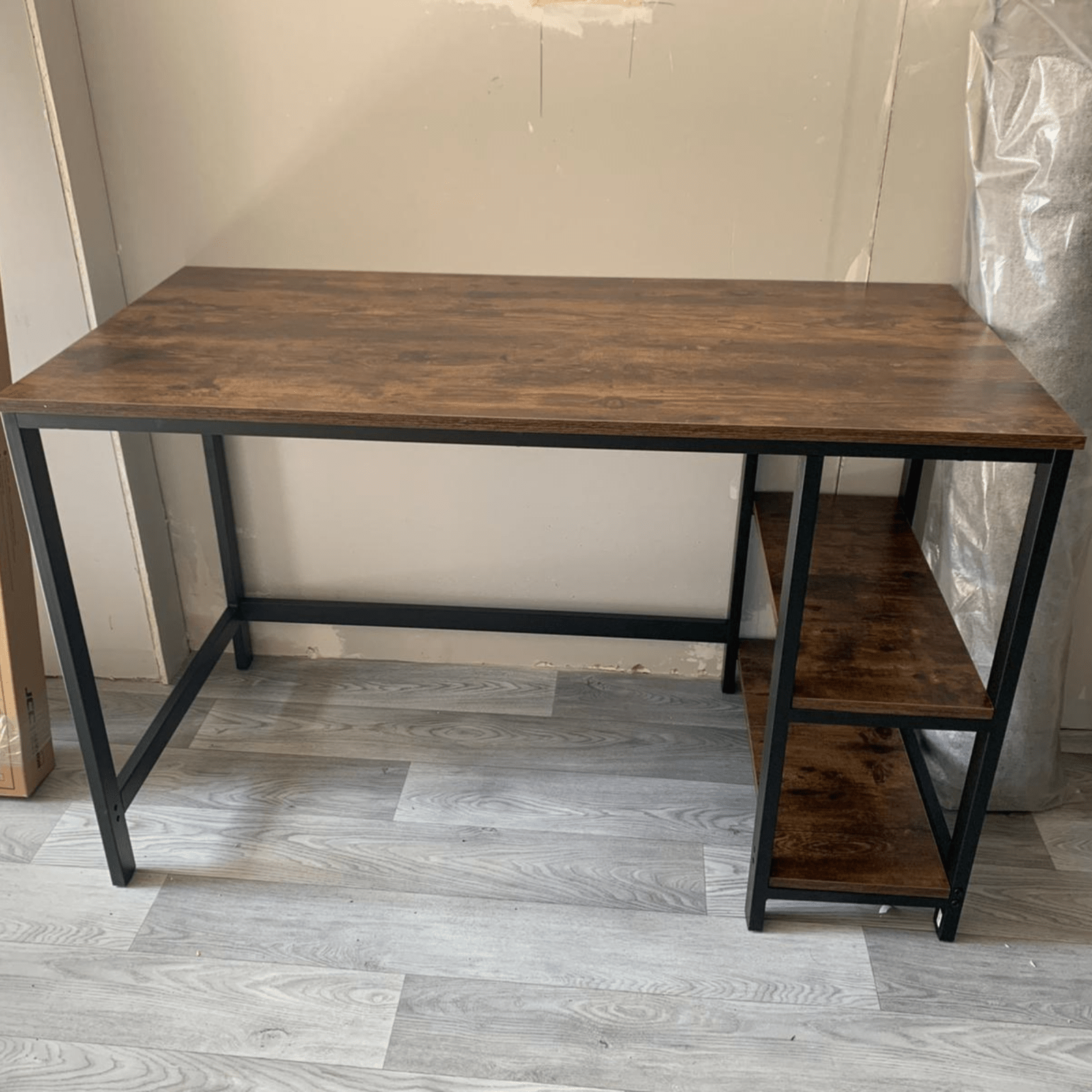 Computer Desk With Shelves Writing Study Table Storage Wooden Desk Home Office - Home and Garden Furniture Shop - rustic - furniture