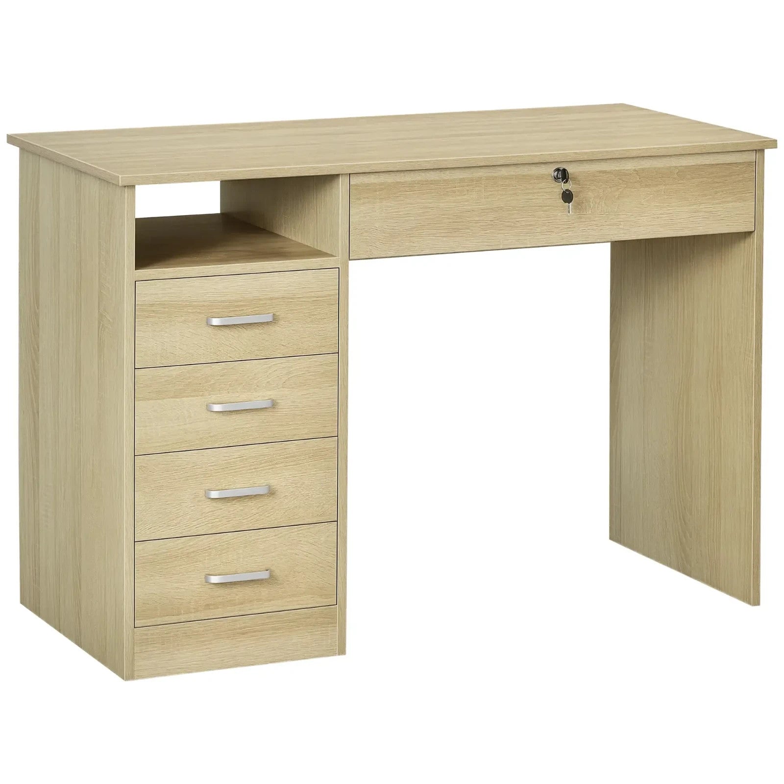 Computer Work Desk Home Office Writing Table with Lockable Drawer for Study - Home and Garden Furniture Shop - rustic - furniture