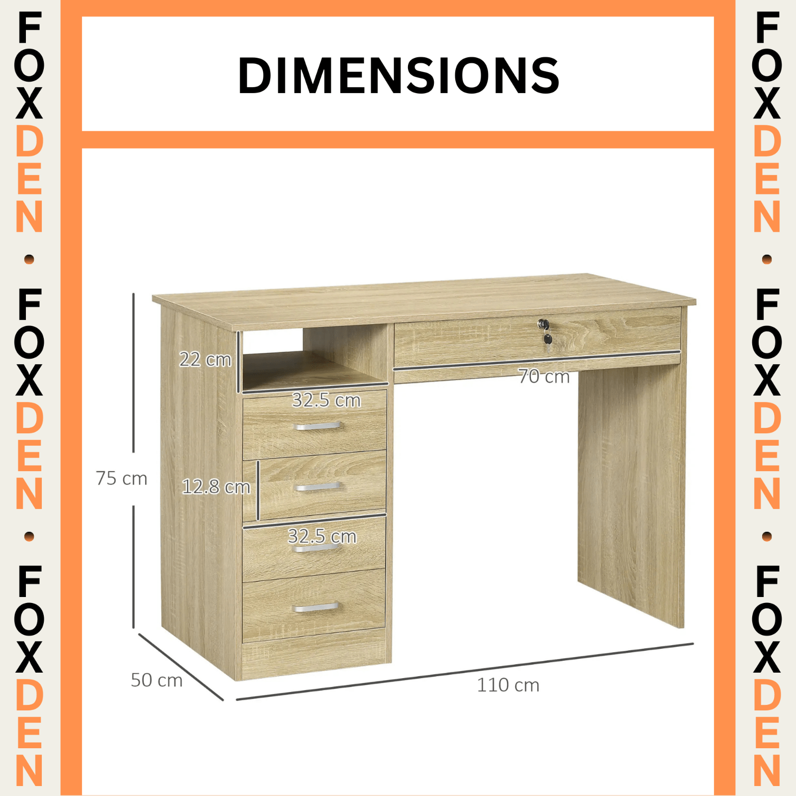 Computer Work Desk Home Office Writing Table with Lockable Drawer for Study - Home and Garden Furniture Shop - rustic - furniture