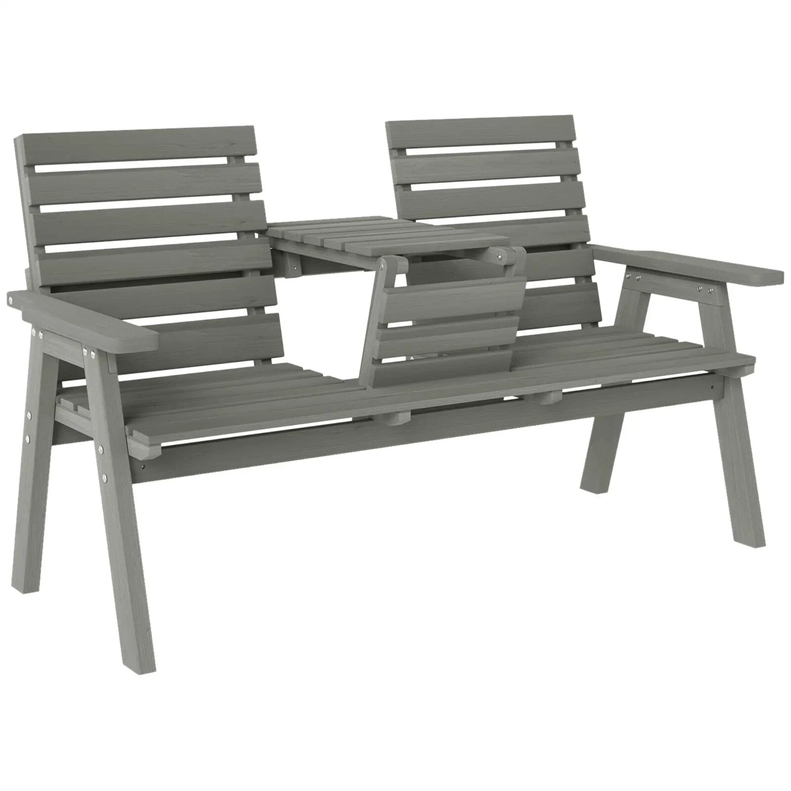 Convertible 2 to 3 Seater Wooden Outdoor Garden Bench for Patio or Backyard Grey - Home and Garden Furniture Shop - rustic - furniture