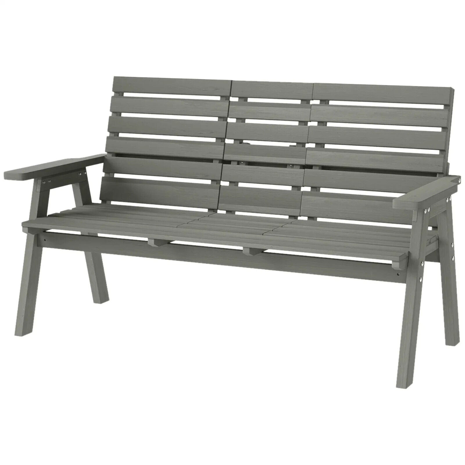 Convertible 2 to 3 Seater Wooden Outdoor Garden Bench for Patio or Backyard Grey - Home and Garden Furniture Shop - #rustic - furniture#