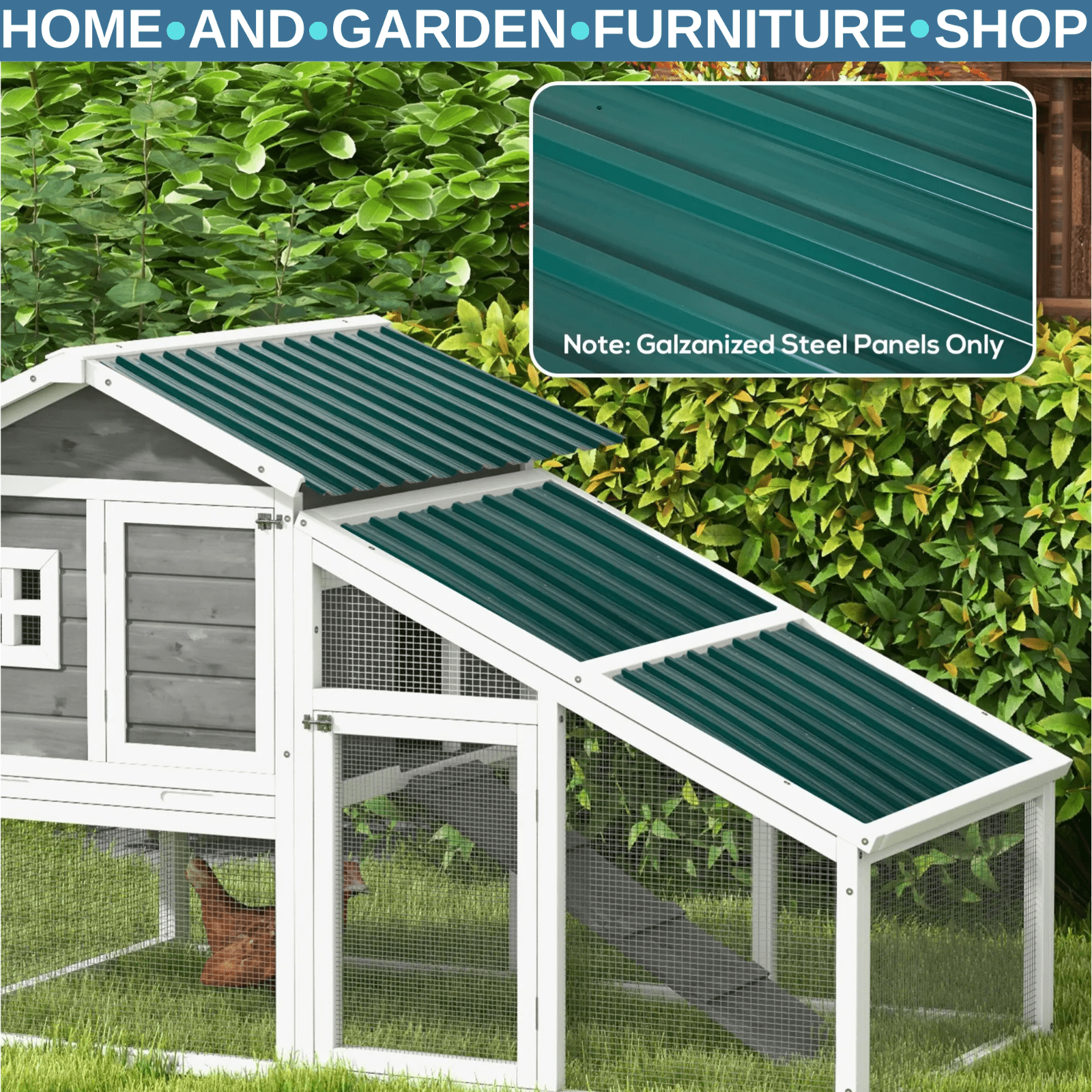 Corrugated Roofing Sheets Pack of 12 Galvanised Metal for Greenhouse Garage Shed - Home and Garden Furniture Shop - rustic - furniture