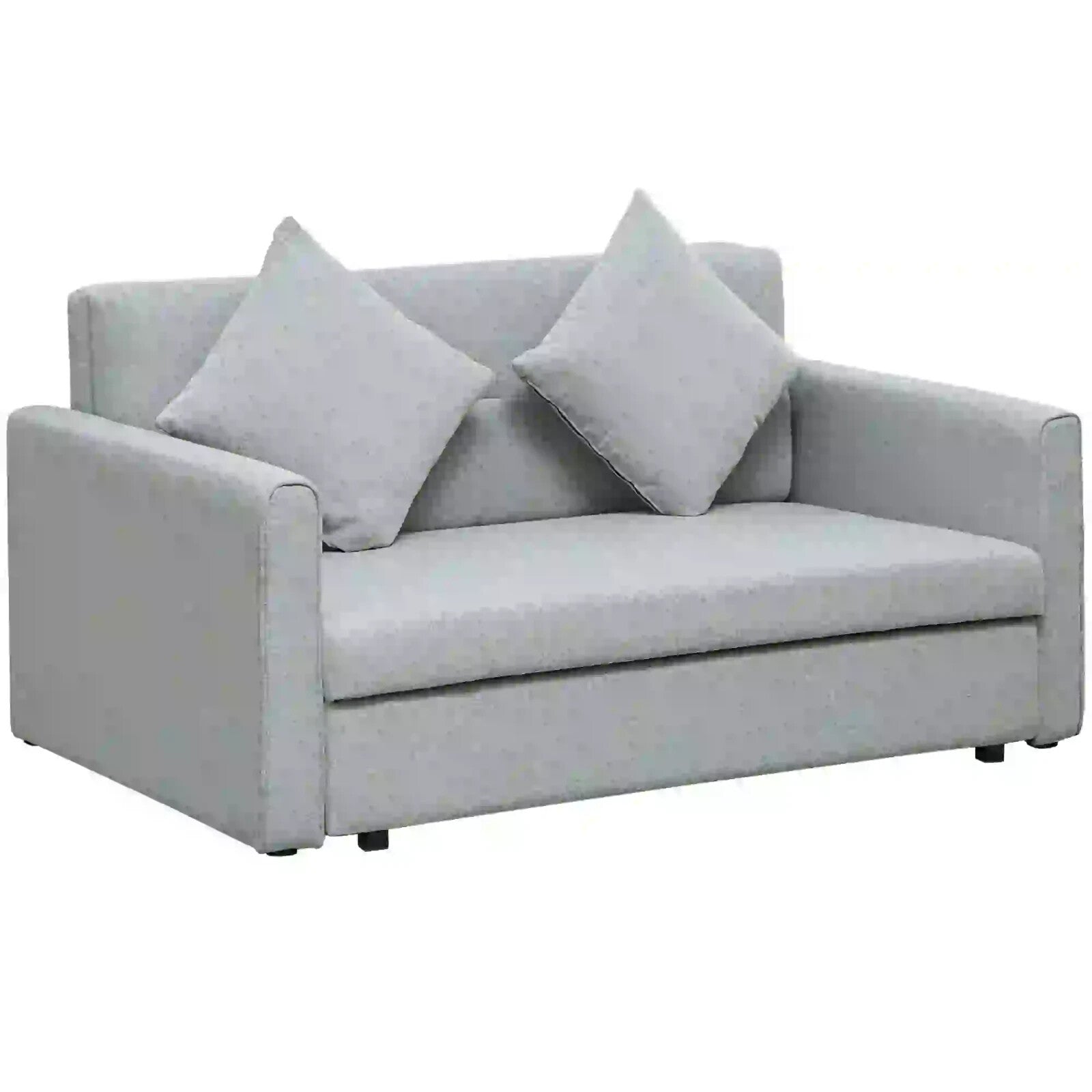 Couch Sofa Bed 2 Seater Convertible Loveseat Settee w/ Cushion Back Light Grey - Home and Garden Furniture Shop - rustic - furniture