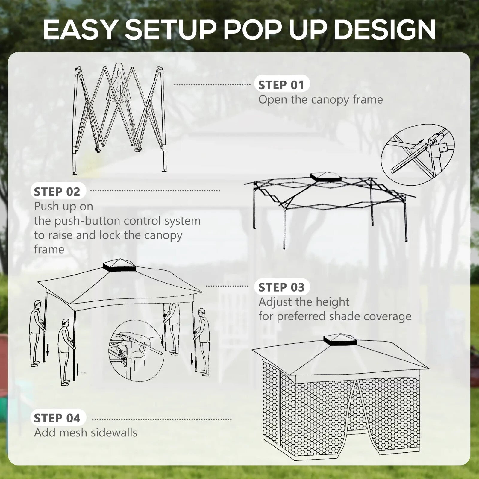 Cream Outdoor Garden Folding Tent Heavy Duty Pop Up Gazebo w Sides Party Patio - Home and Garden Furniture Shop - rustic - furniture