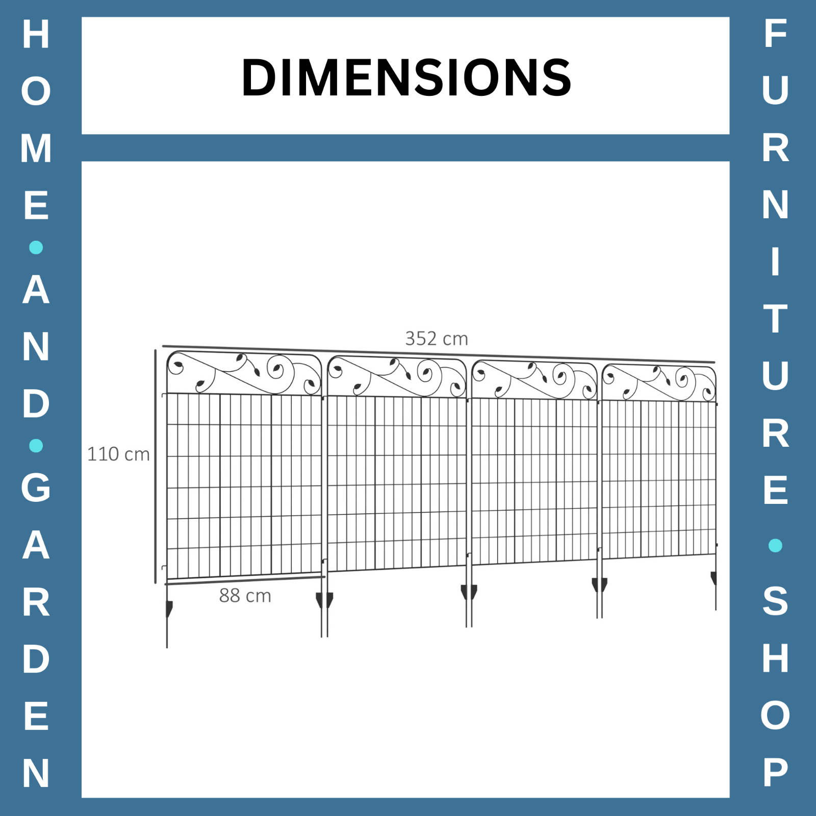 Decorative Garden Fencing Panels 8pcs 43in x 23ft Rustproof Metal Picket Border - Home and Garden Furniture Shop - rustic - furniture