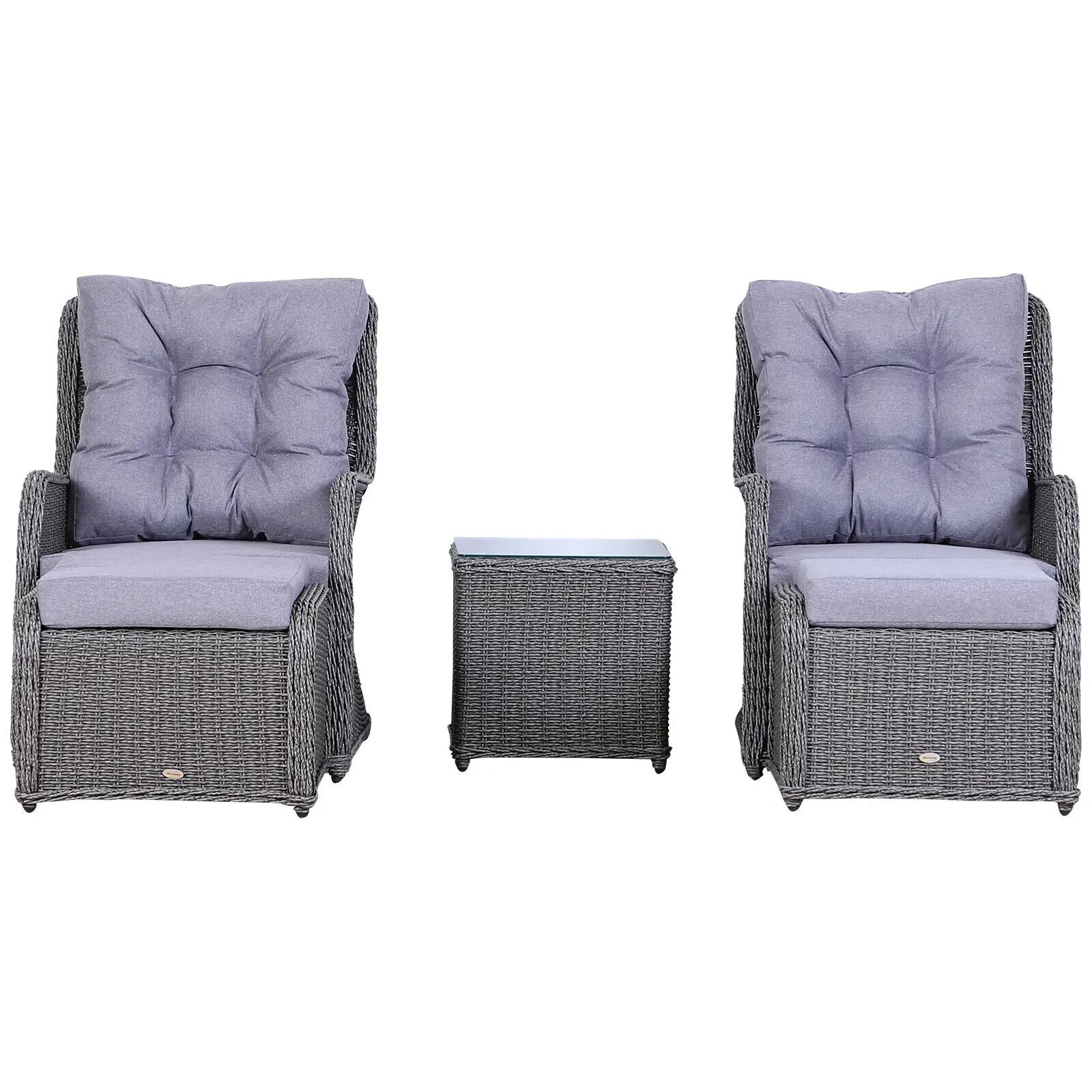 Deluxe 2 Seater Rattan Armchair and Table Set Outdoor Patio Garden Furniture - Home and Garden Furniture Shop - #rustic - furniture#