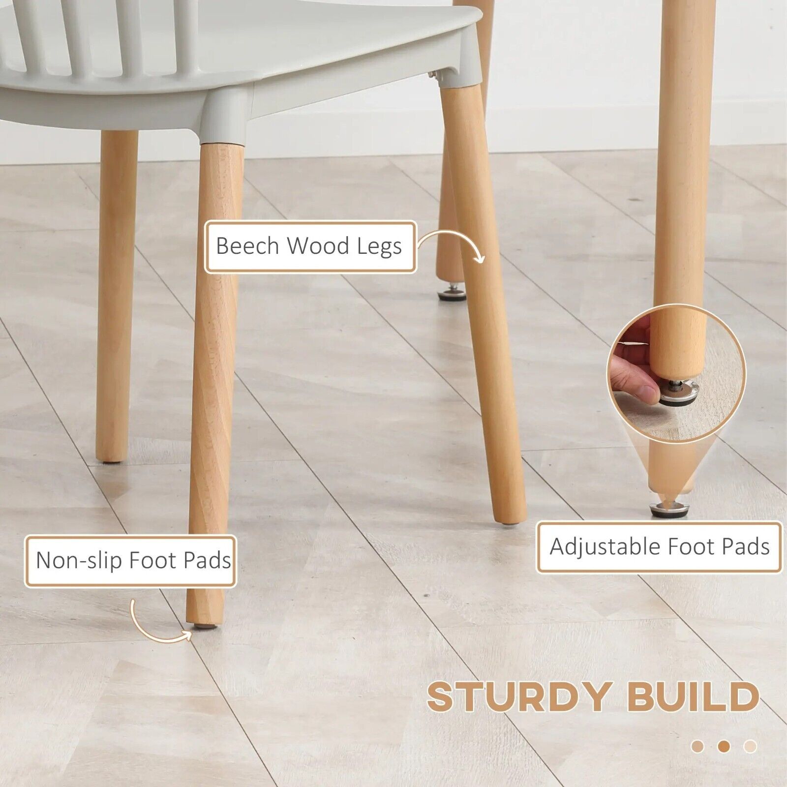 Dining Table With 4 Chairs Wooden Legs Kitchen Dining Table Set for 4 Grey Wood - Home and Garden Furniture Shop - rustic - furniture