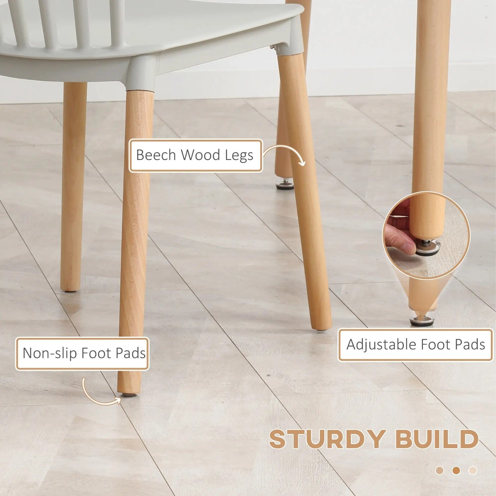 Dining Table With 4 Chairs Wooden Legs Kitchen Dining Table Set for 4 Grey Wood - Home and Garden Furniture Shop - rustic - furniture