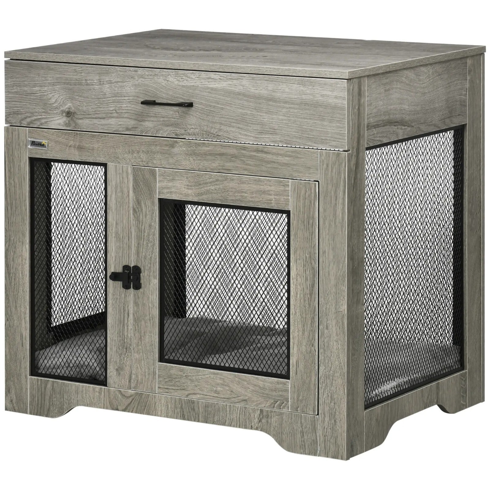 Dog Kennel Pet Crate for Medium Dogs Double Door Dog Cage Grey Indoor Furniture - Home and Garden Furniture Shop - rustic - furniture