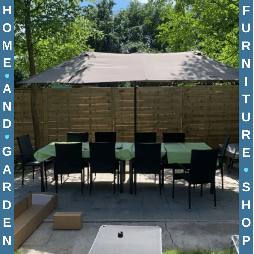 Double Canopy Offset Parasol Garden Umbrella with Steel Pole and 12 Ribs Shade - Home and Garden Furniture Shop - rustic - furniture