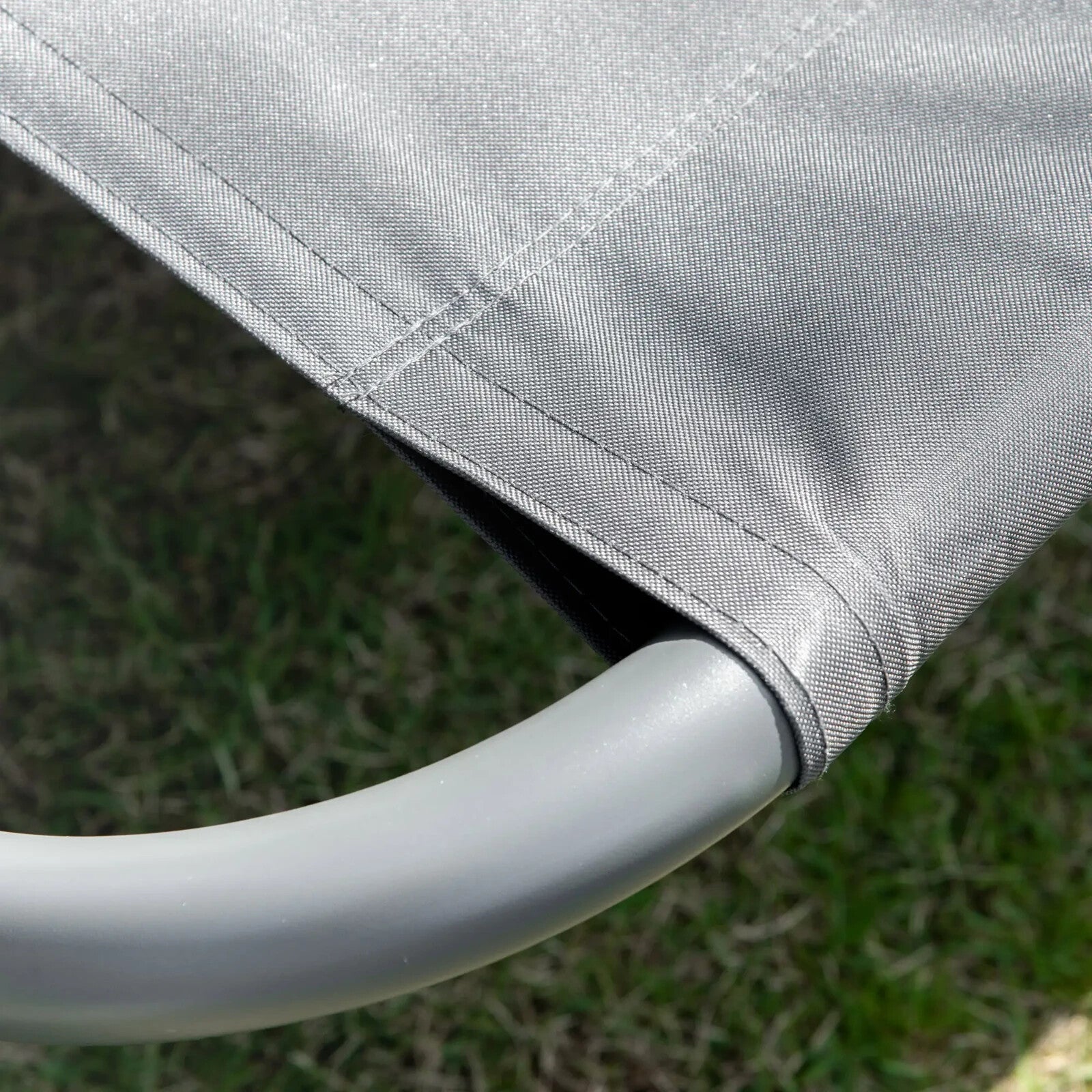 Double Hammock Sun Lounger with Canopy and 2 Pillows Garden Day Bed Grey - Home and Garden Furniture Shop - rustic - furniture