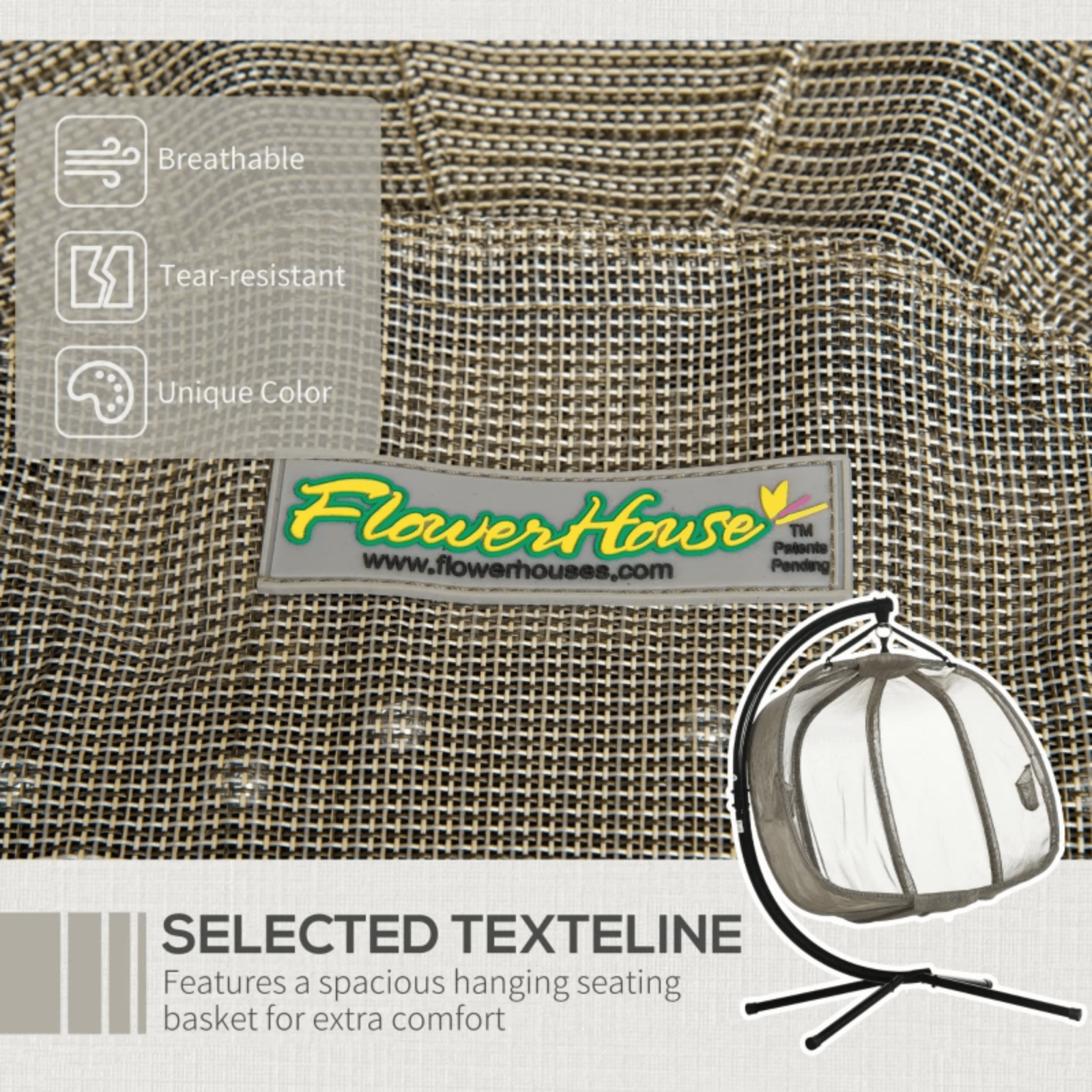 Double Hanging Egg Chair 2 Seater Swing Hammock Cocoon Cushion Side Phone Holder - Home and Garden Furniture Shop - rustic - furniture