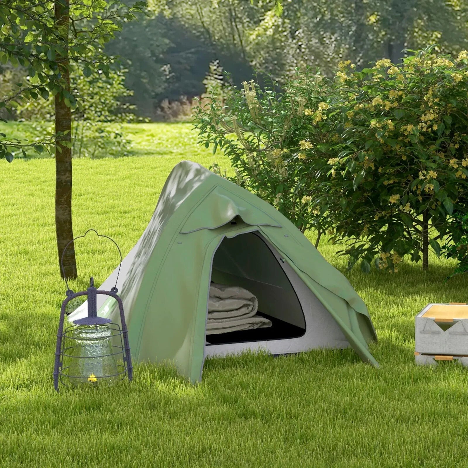 Double Layer Camping Tent 1 to 2 Man Waterproof 2000mm Lightweight w/ Carry Bag - Home and Garden Furniture Shop - rustic - furniture