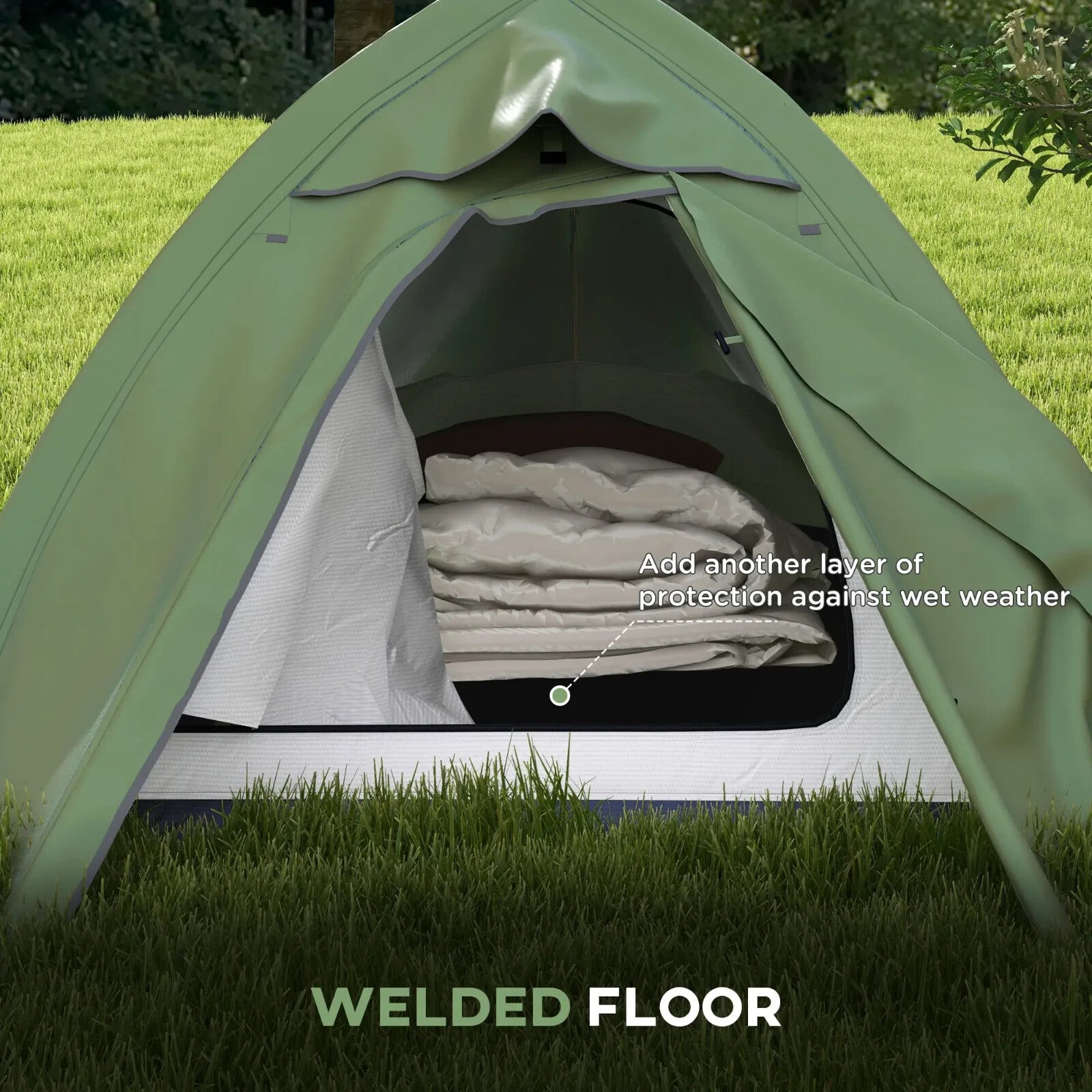 Double Layer Camping Tent 1 to 2 Man Waterproof 2000mm Lightweight w/ Carry Bag - Home and Garden Furniture Shop - rustic - furniture
