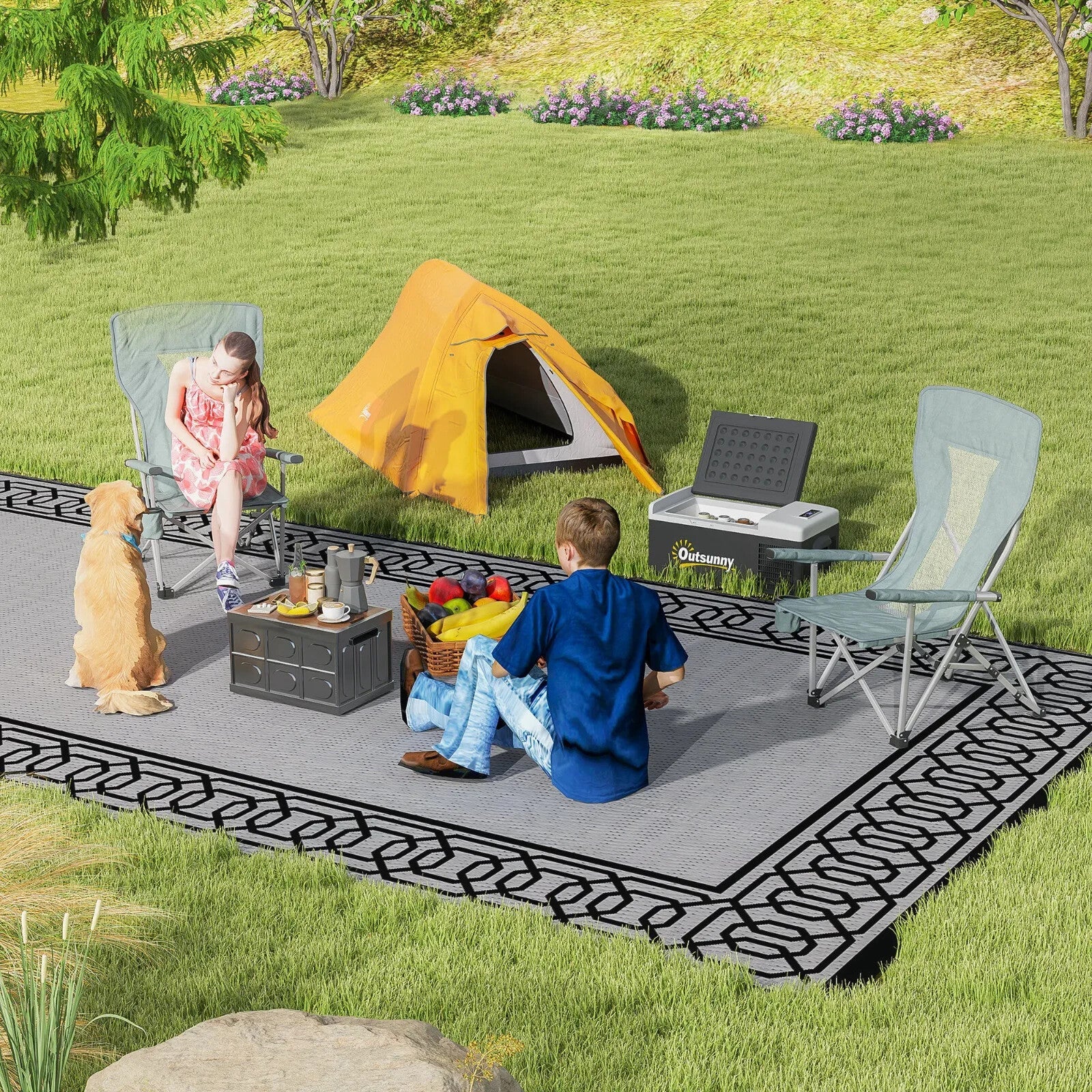 Double Layer Camping Tent 1 to 2 Man Waterproof 2000mm Lightweight w/ Carry Bag - Home and Garden Furniture Shop - rustic - furniture