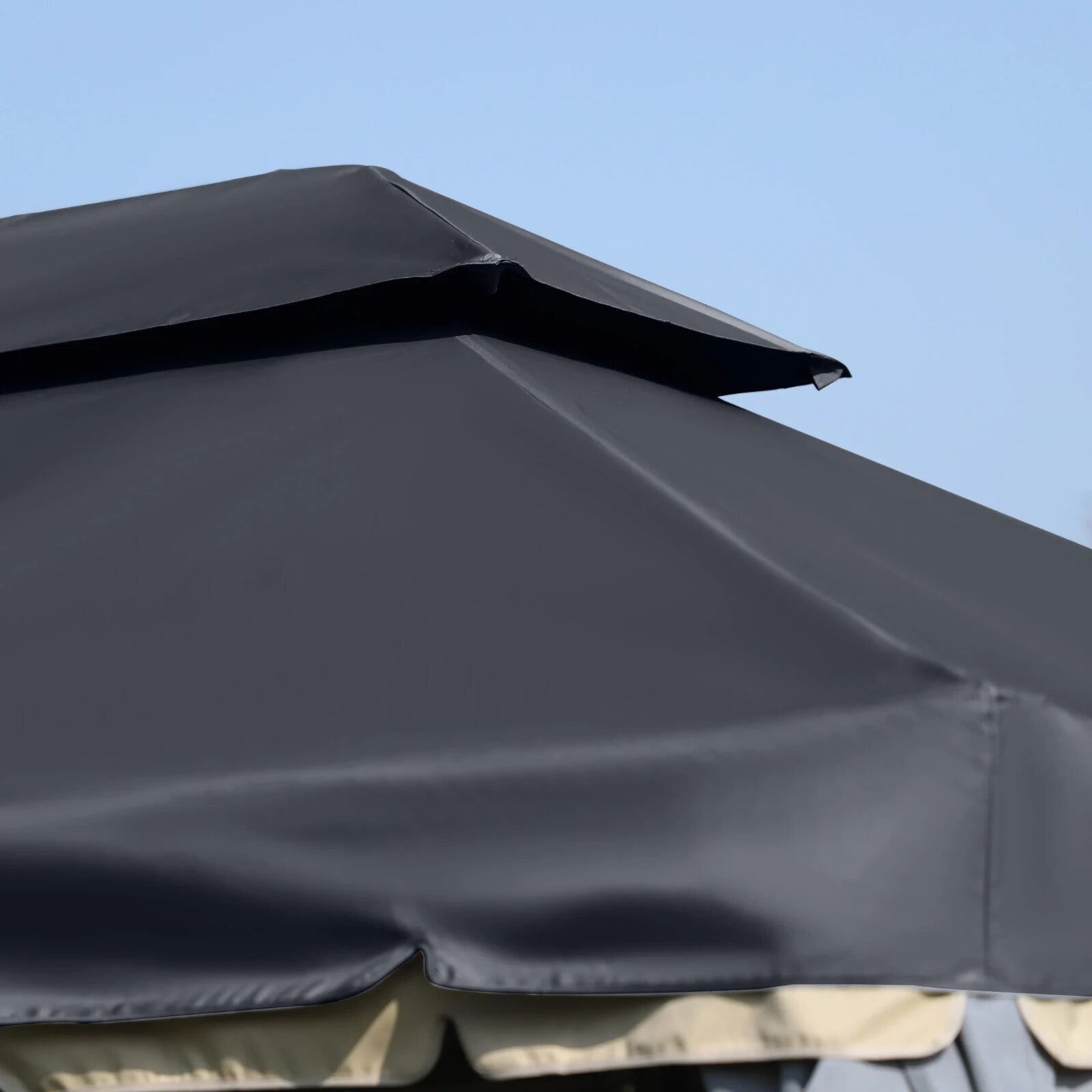 Double Roof Gazebo Garden Marquee Party Tent 3x4m Wedding Gazebo Black Sun Cover - Home and Garden Furniture Shop - rustic - furniture