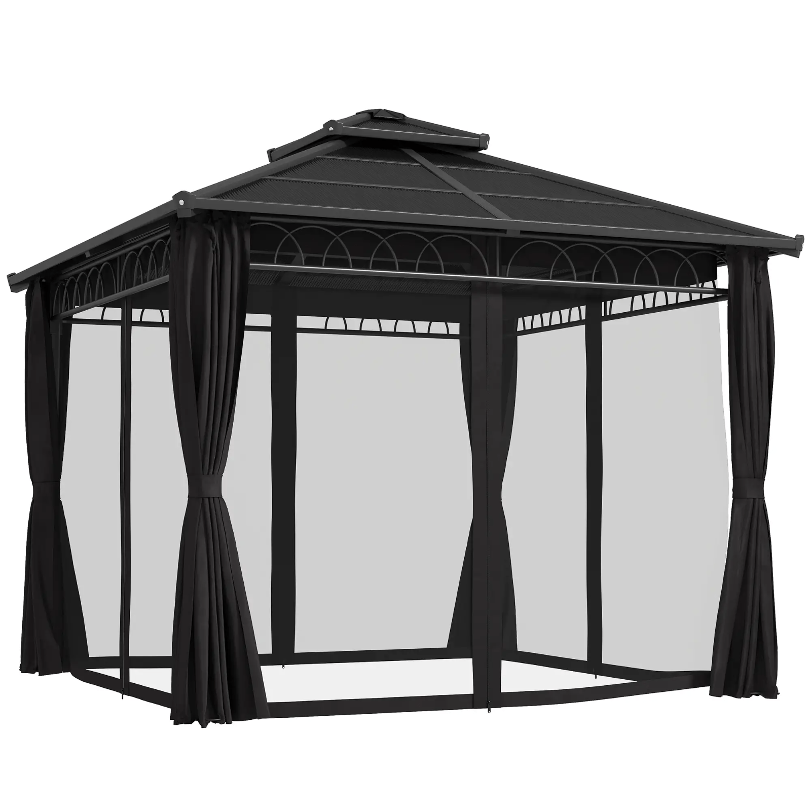Double Roof Hard Top Gazebo with Sides Party Tent Garden Marquee Patio Cover 3m - Home and Garden Furniture Shop - rustic - furniture