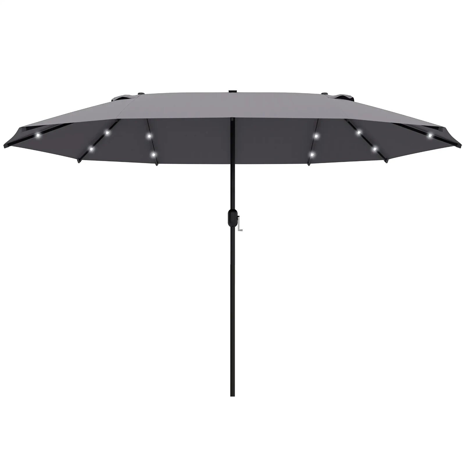 Double Sided Patio Parasol Garden Umbrella Canopy 4.4m Outdoor LED Solar Lights - Home and Garden Furniture Shop - rustic - furniture