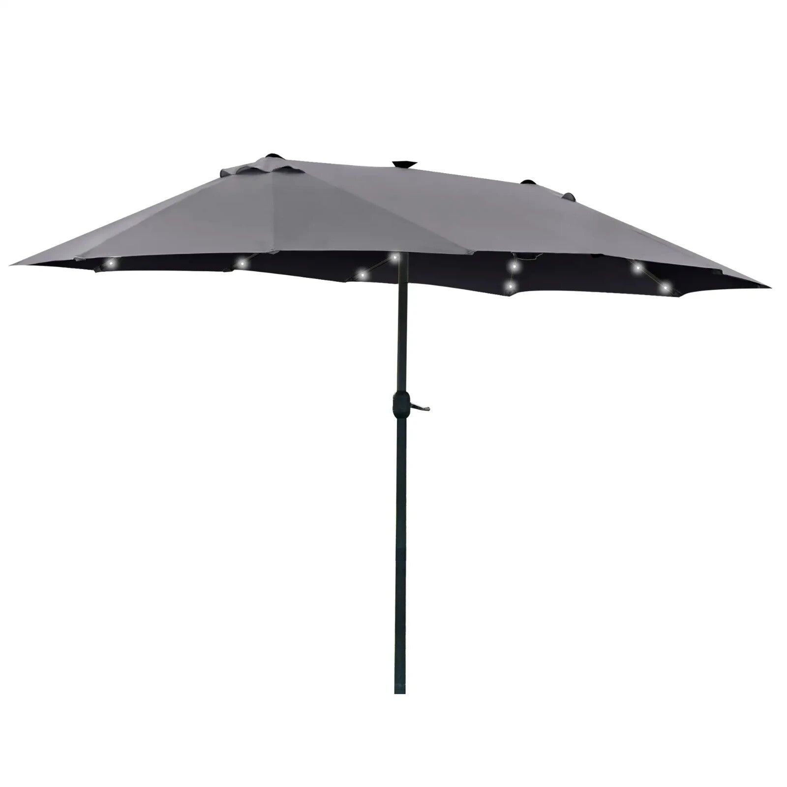 Double Sided Patio Parasol Garden Umbrella Canopy 4.4m Outdoor LED Solar Lights - Home and Garden Furniture Shop - rustic - furniture