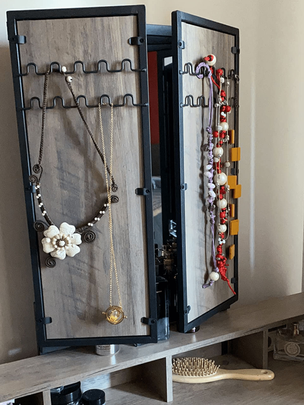 Dressing Table with Mirror and Stool Vanity Table Mirror Makeup Desk 3 Drawers - Home and Garden Furniture Shop - rustic - furniture