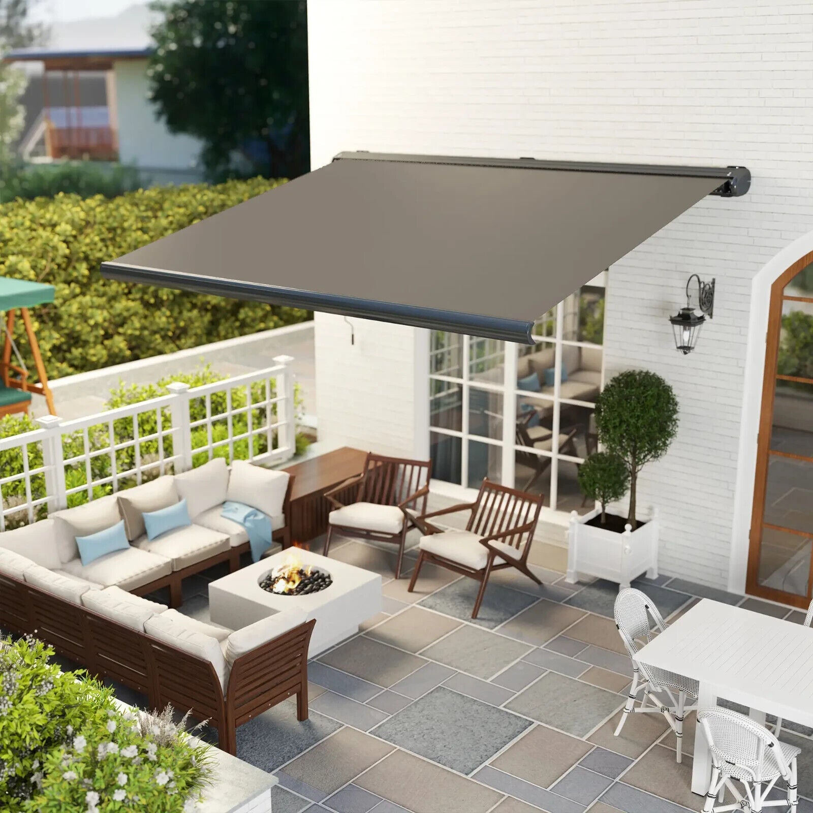 Electric Awning Remote Control Retractable Full Cassette Garden Patio Canopy - Home and Garden Furniture Shop - #rustic - furniture#