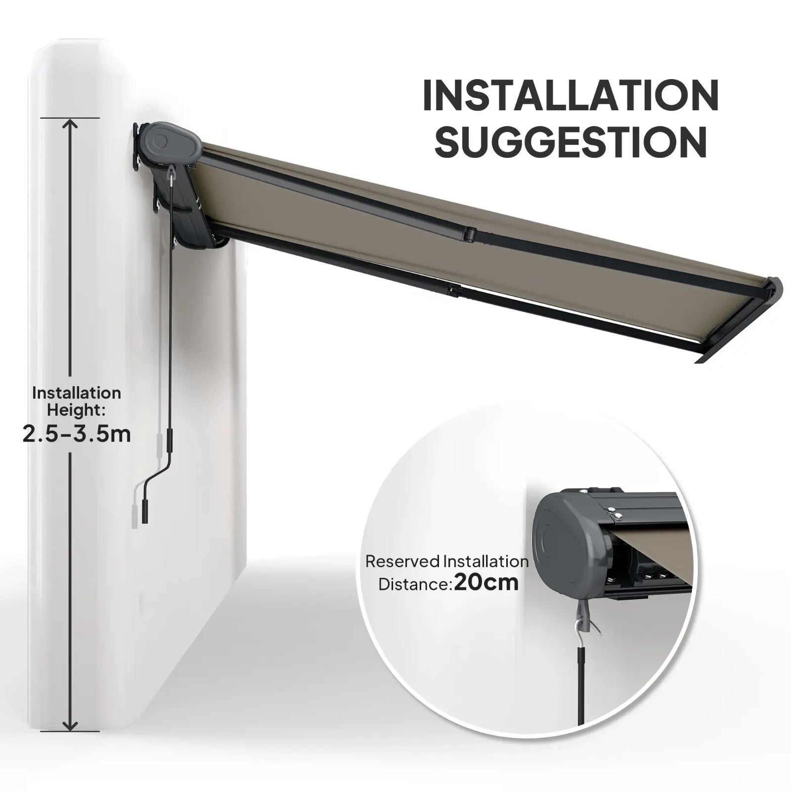 Electric Awning Remote Control Retractable Full Cassette Garden Patio Canopy - Home and Garden Furniture Shop - rustic - furniture