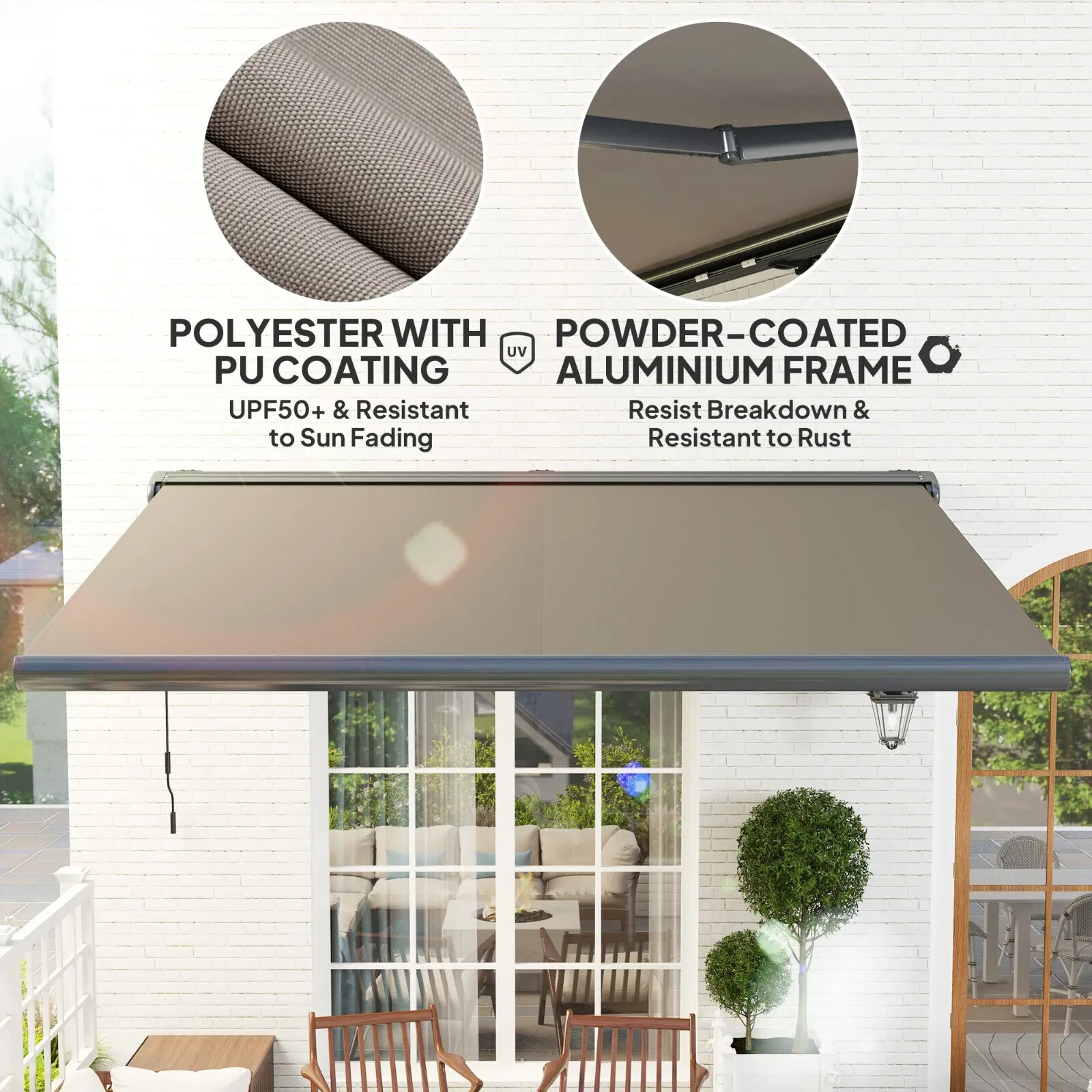 Electric Awning Remote Control Retractable Full Cassette Garden Patio Canopy - Home and Garden Furniture Shop - rustic - furniture