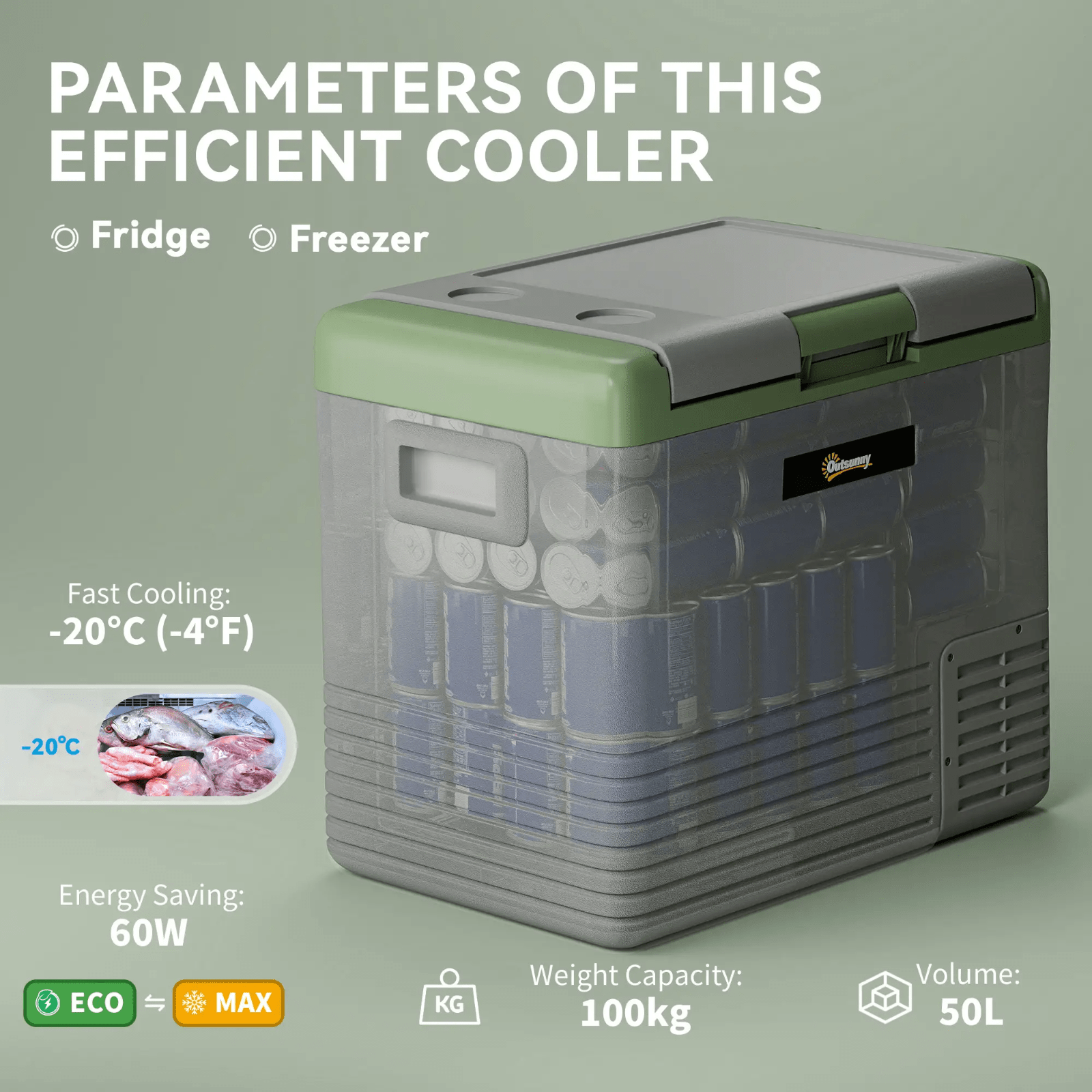 Electric Fridge Compressor Car Fridge Freezer 50L Portable Cooler Box 12v 240v - Home and Garden Furniture Shop - rustic - furniture