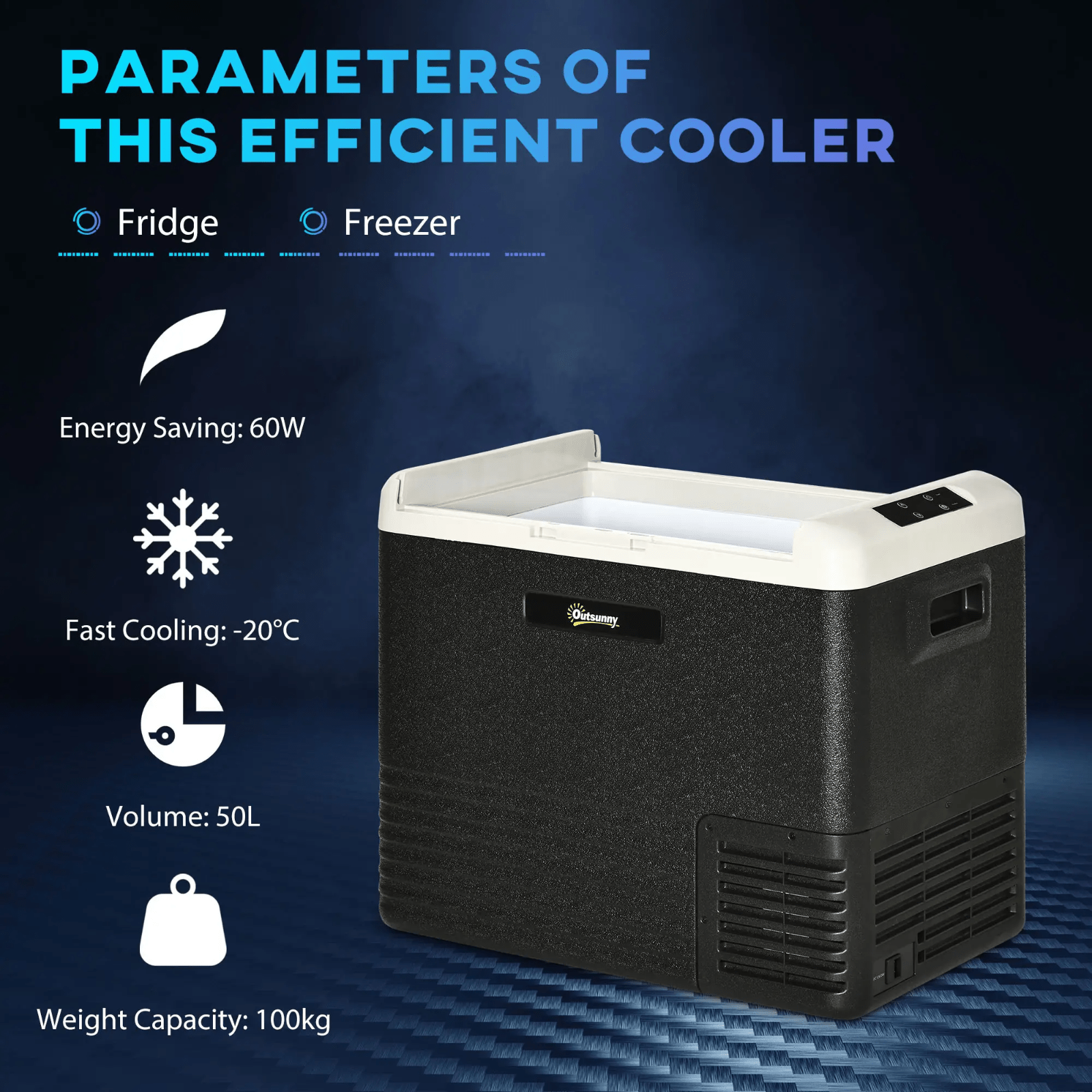 Electric Fridge Compressor Car Fridge Freezer 50L Portable Cooler Box 12v 240v - Home and Garden Furniture Shop - rustic - furniture