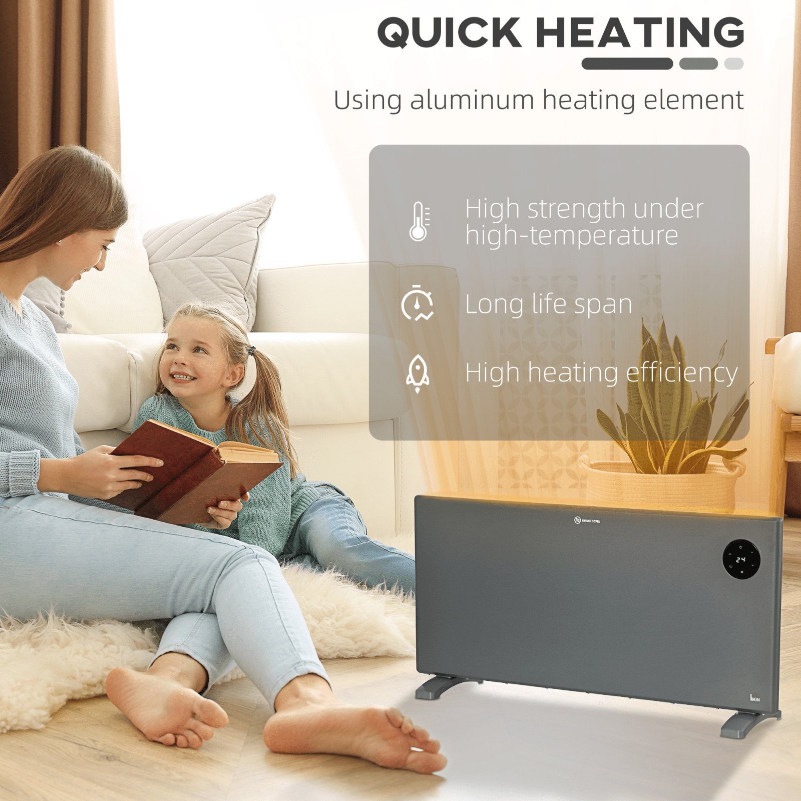 Electric Heater with Adjustable Thermostat Freestanding or Wall Mounted Heater - Home and Garden Furniture Shop - #rustic - furniture#