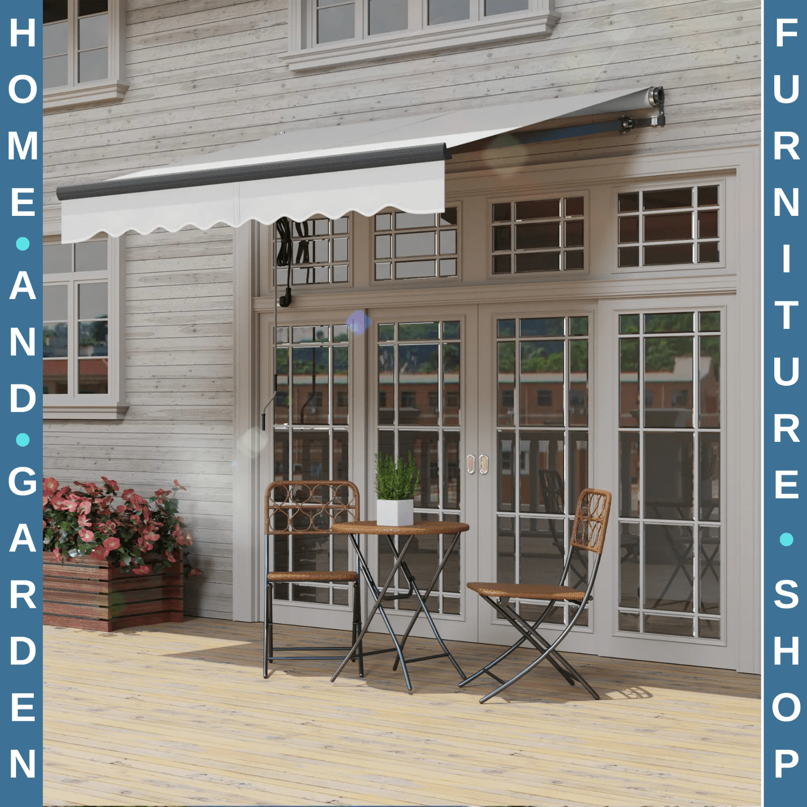 Electric Retractable Awning 2.5 x 2m with Aluminium Frame For Garden Patio Door - Home and Garden Furniture Shop - rustic - furniture