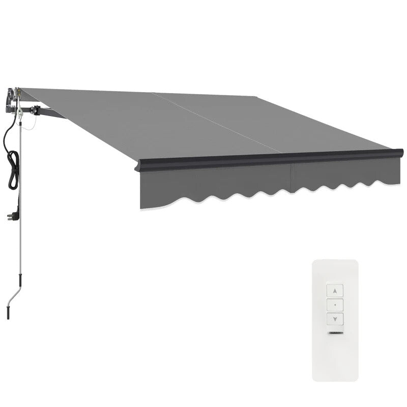 Electric Retractable Awning Aluminium Frame 2.5x2m Grey Canopy Sun Shade Shelter - Home and Garden Furniture Shop - rustic - furniture