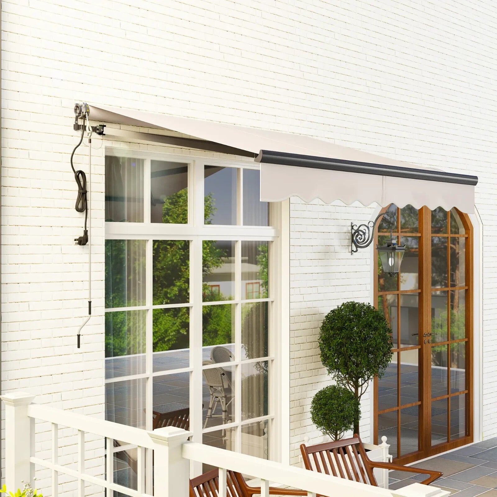Electric Retractable Garden Awning 2.5x2 m UV Sun Shade Patio Canopy with Remote - Home and Garden Furniture Shop - rustic - furniture