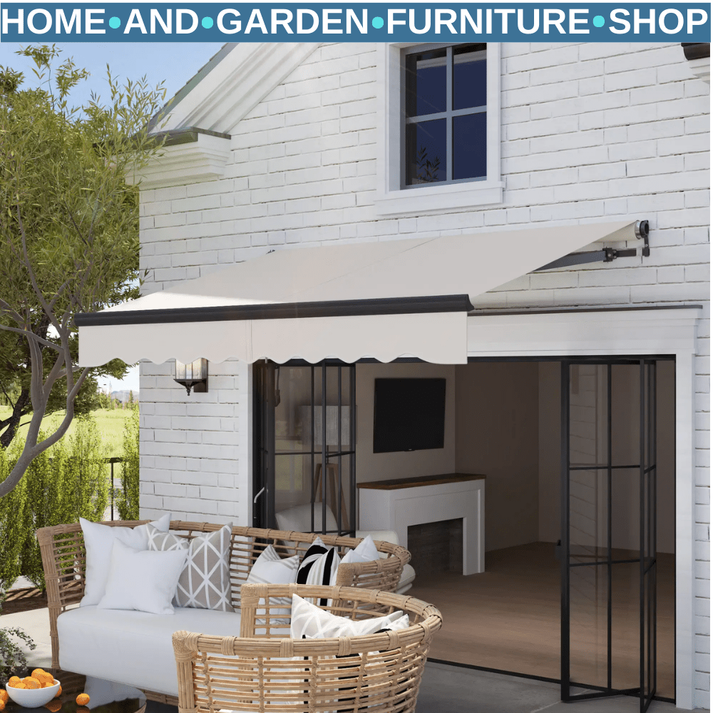Electric Retractable Garden Awning 2.5x2 m UV Sun Shade Patio Canopy with Remote - Home and Garden Furniture Shop - rustic - furniture