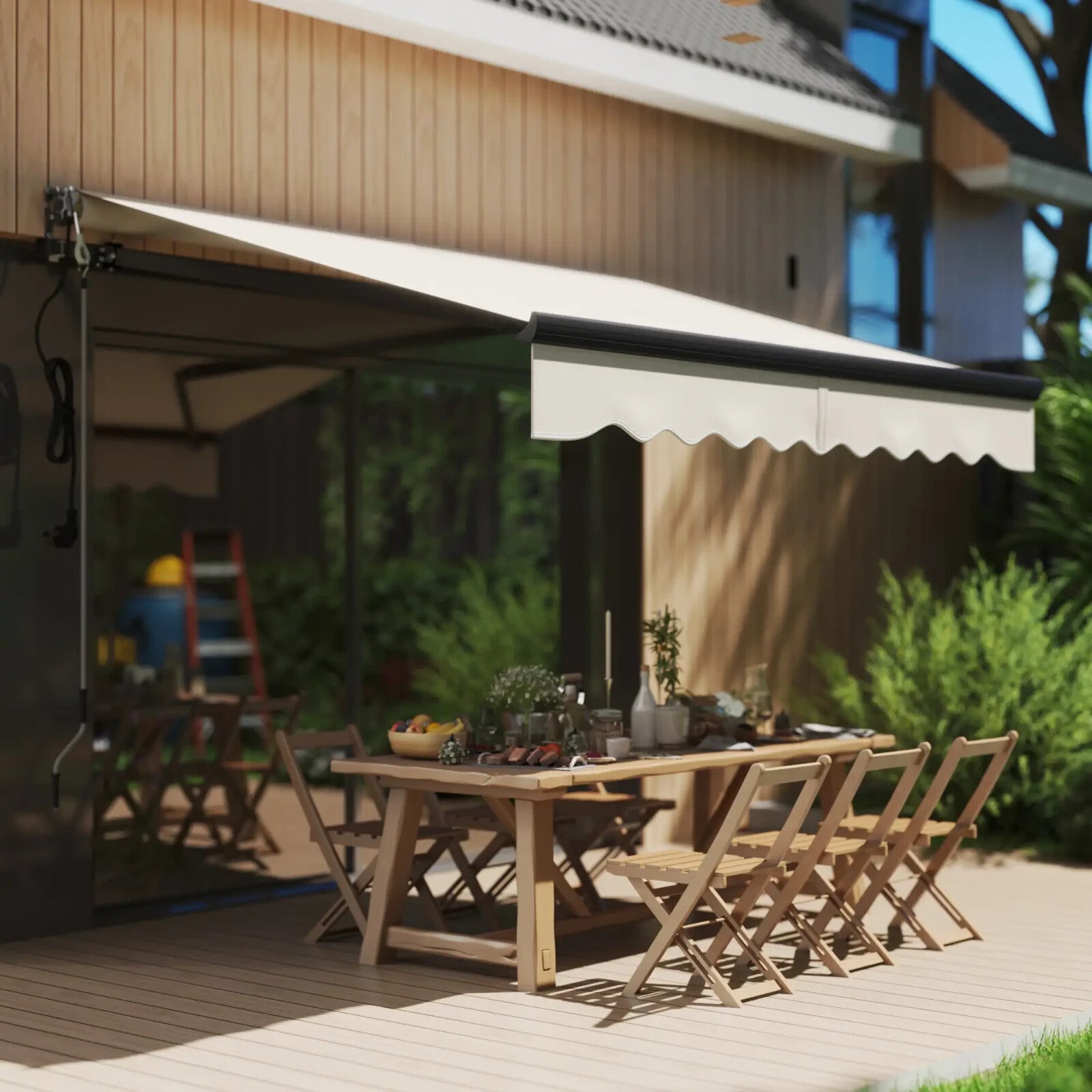 Electric Retractable Garden Awning 2.5x2 m UV Sun Shade Patio Canopy with Remote - Home and Garden Furniture Shop - rustic - furniture