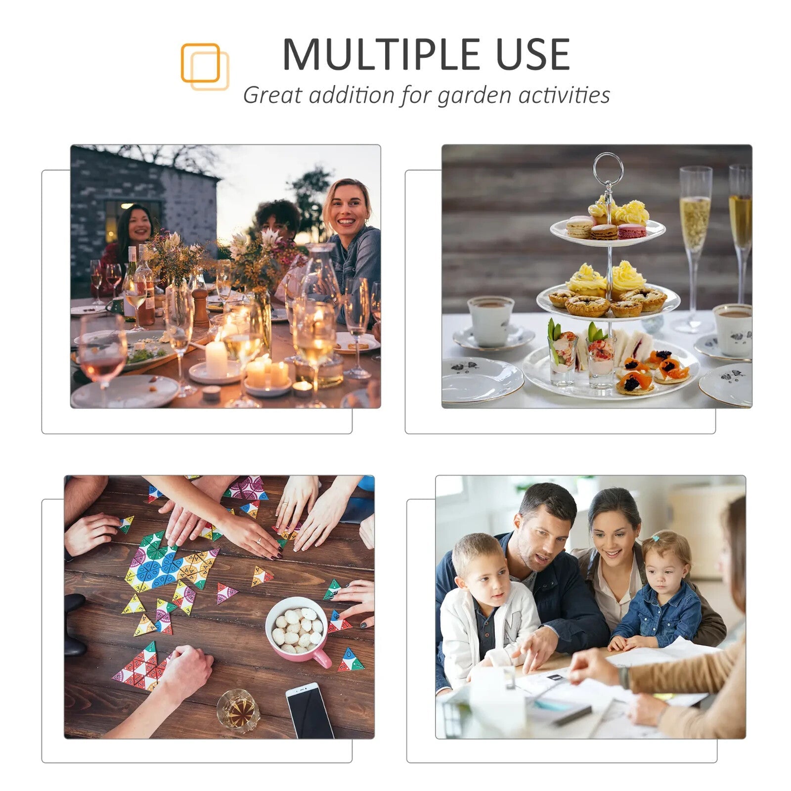 Extendable Garden Table 10 Seater Outdoor Dining Table Aluminium Frame for Patio - Home and Garden Furniture Shop - rustic - furniture