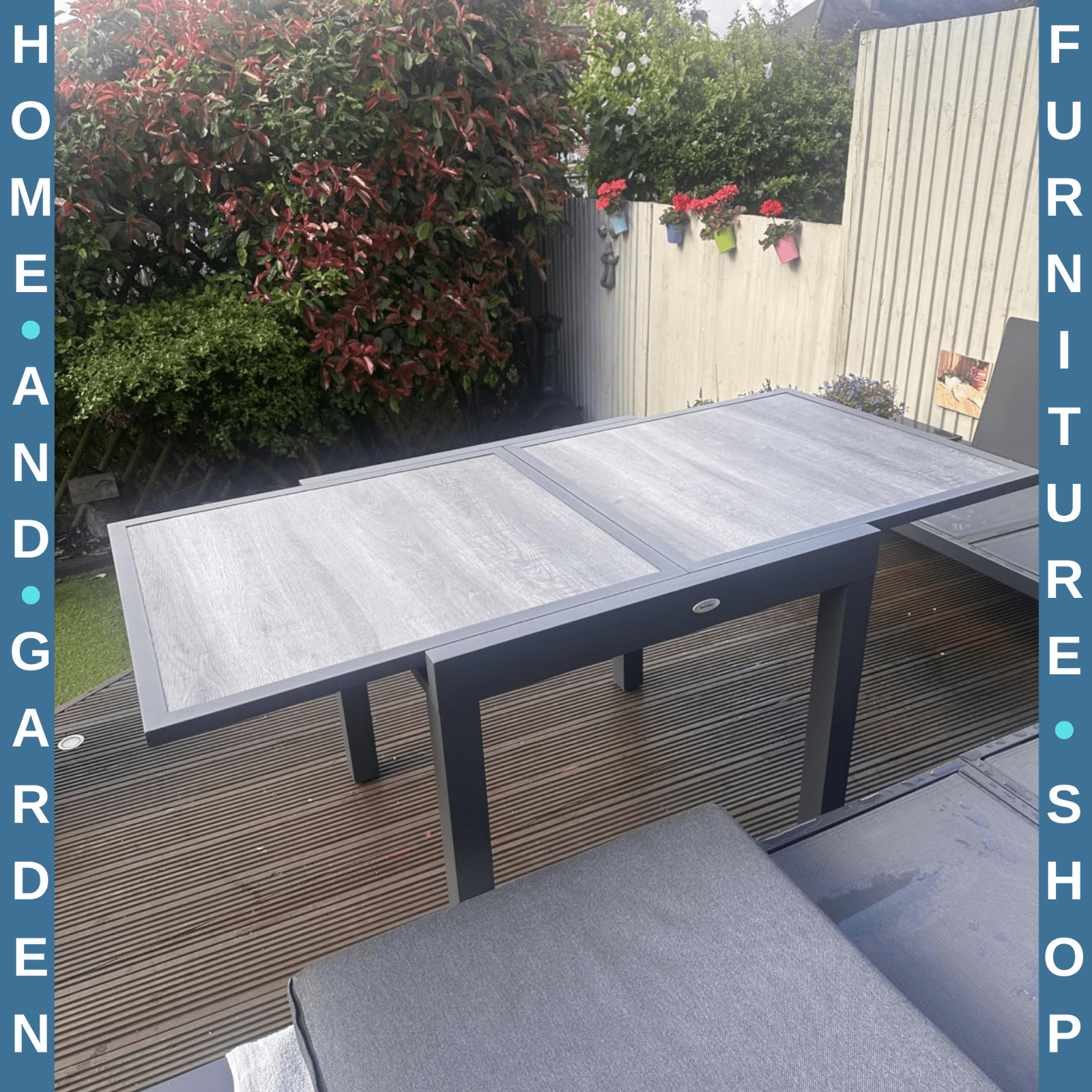 Extending Garden Dining Table for 6 with Aluminium Frame & Plastic Wood Tabletop - Home and Garden Furniture Shop - rustic - furniture