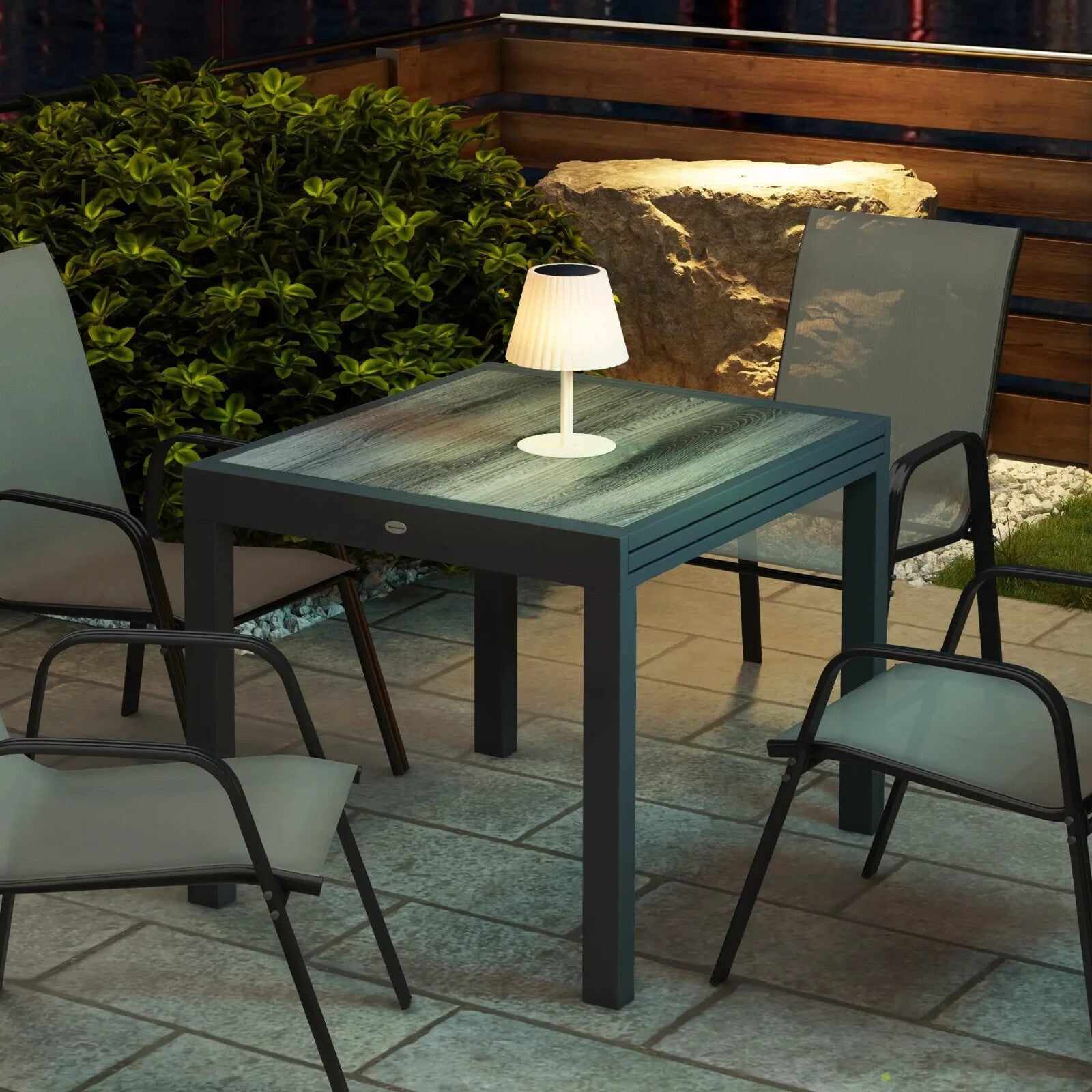 Extending Garden Dining Table for 6 with Aluminium Frame & Plastic Wood Tabletop - Home and Garden Furniture Shop - rustic - furniture