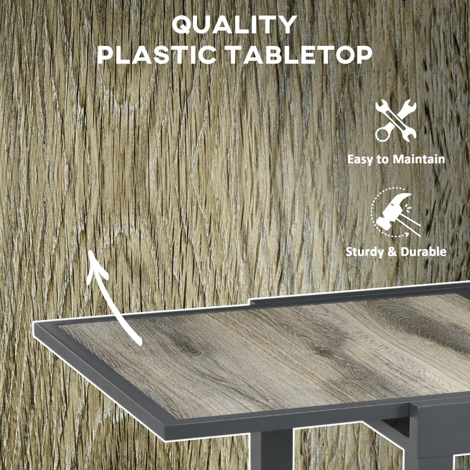 Extending Garden Dining Table Outdoor 6 Seater Patio Table Aluminium Frame Grey - Home and Garden Furniture Shop - rustic - furniture