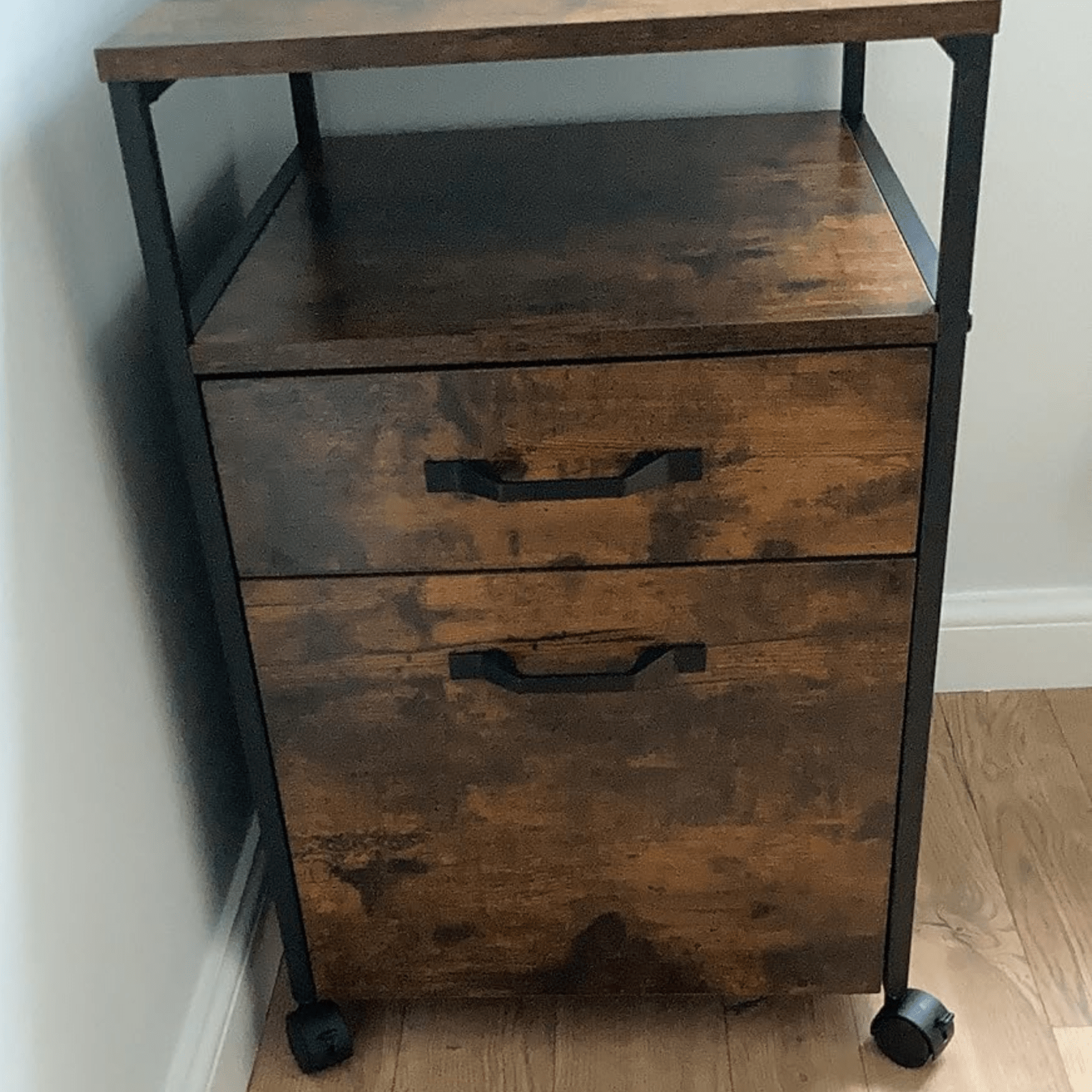 File Cabinet Under Desk Storage Unit Rolling Office Filing Cabinet with Drawers - Home and Garden Furniture Shop - rustic - furniture