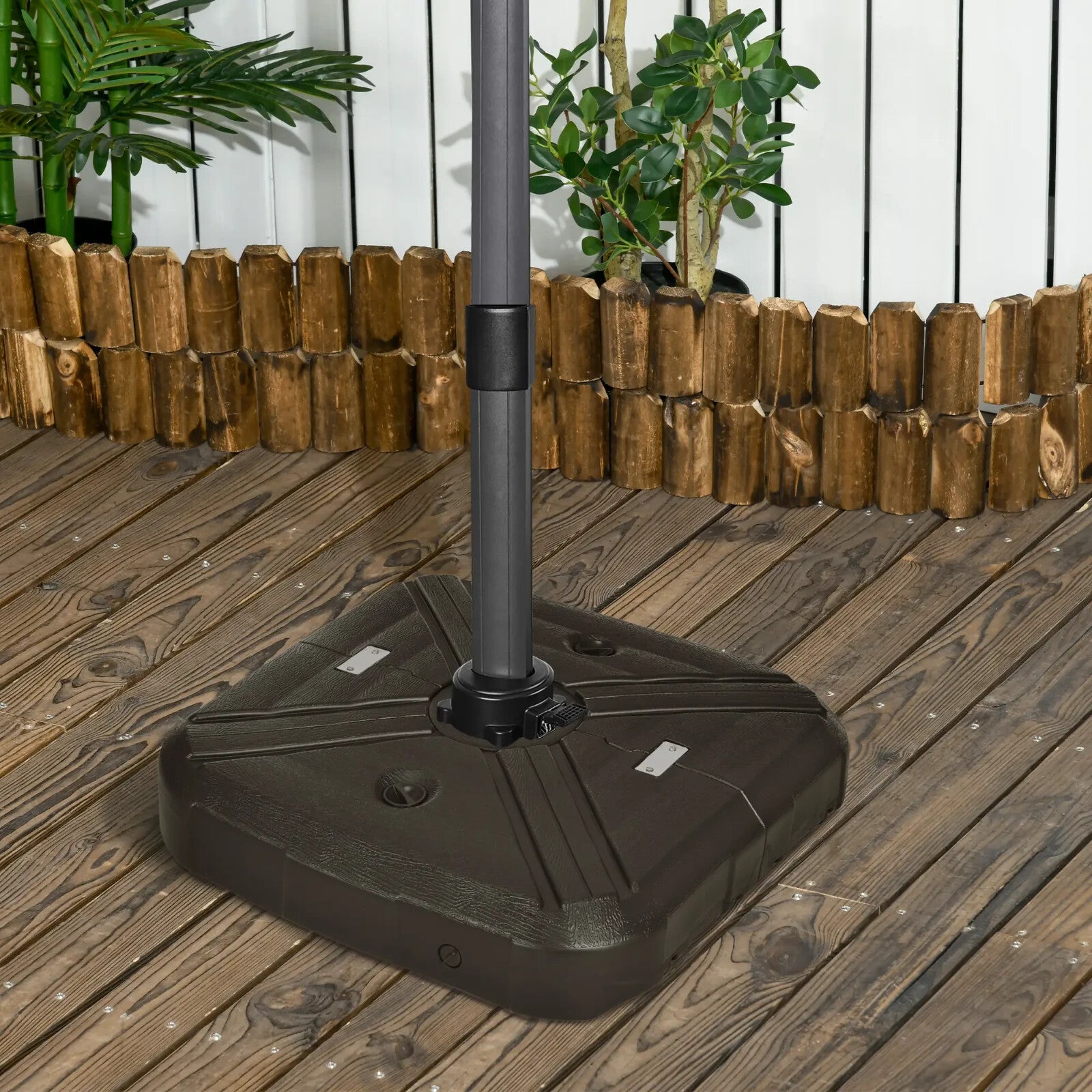 Fillable Cantilever Parasol Base with Cross Base Weights & Wheel Garden Umbrella - Home and Garden Furniture Shop - rustic - furniture