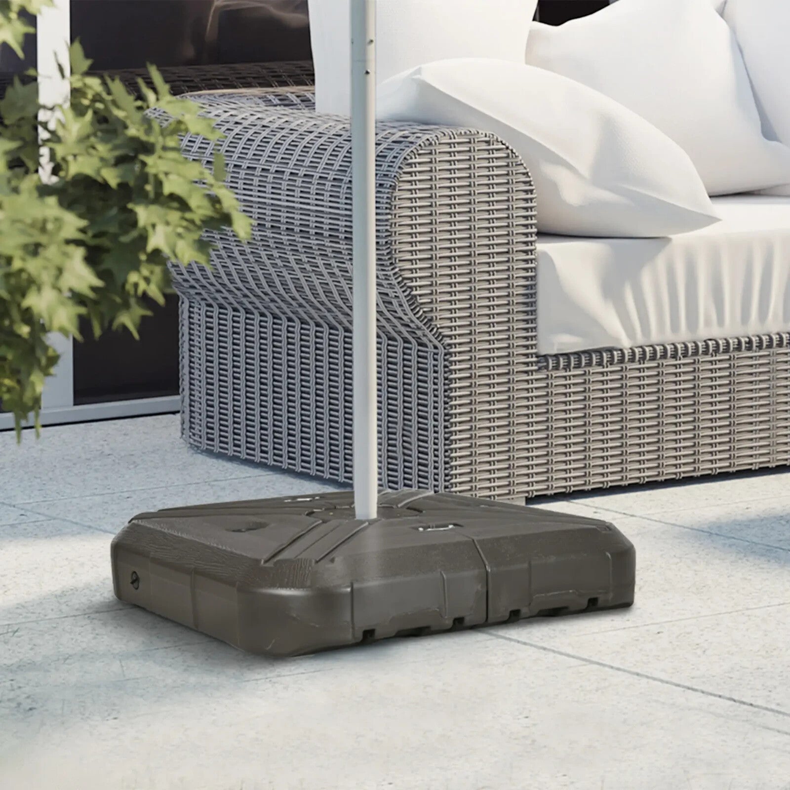 Fillable Cantilever Parasol Base with Cross Base Weights & Wheel Garden Umbrella - Home and Garden Furniture Shop - rustic - furniture