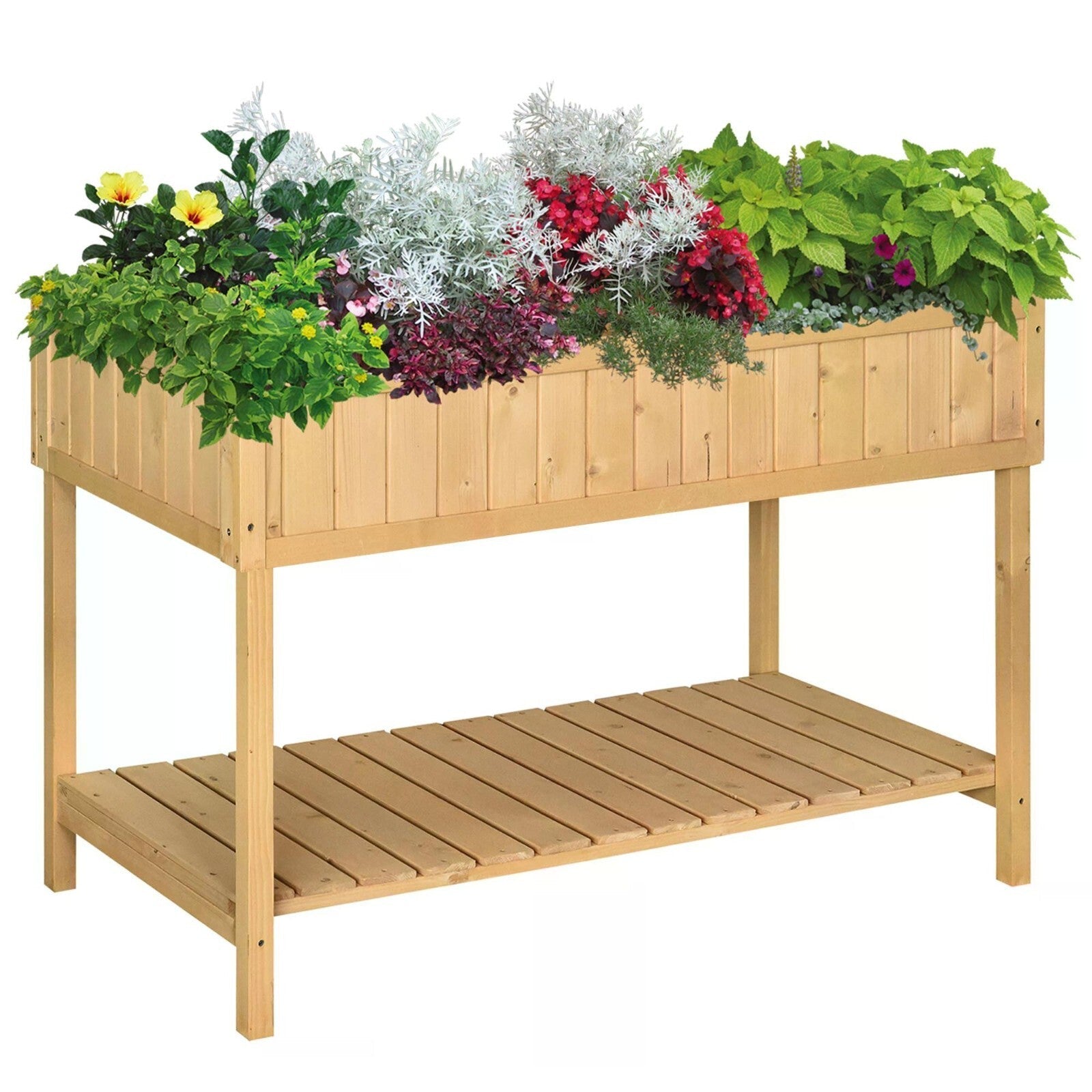 Fir Wood Raised Rectangular 8 Compartment Garden Planter Box or Plant Stand - Home and Garden Furniture Shop - rustic - furniture