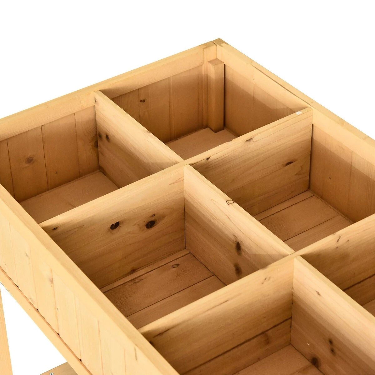 Fir Wood Raised Rectangular 8 Compartment Garden Planter Box or Plant Stand - Home and Garden Furniture Shop - rustic - furniture