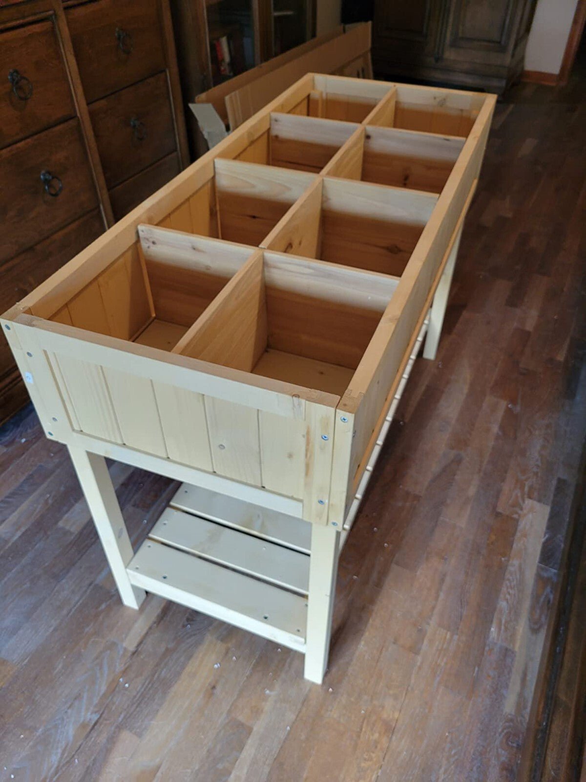 Fir Wood Raised Rectangular 8 Compartment Garden Planter Box or Plant Stand - Home and Garden Furniture Shop - rustic - furniture