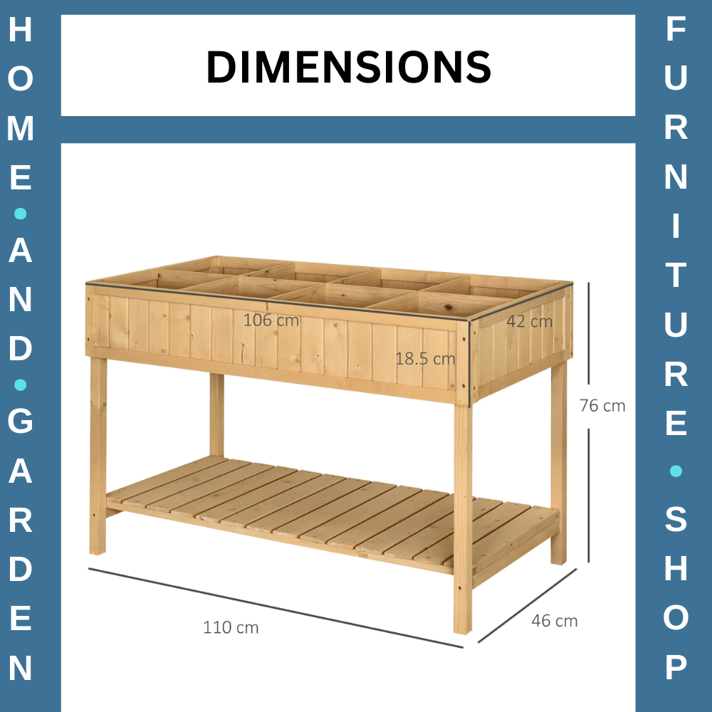 Fir Wood Raised Rectangular 8 Compartment Garden Planter Box or Plant Stand - Home and Garden Furniture Shop - rustic - furniture