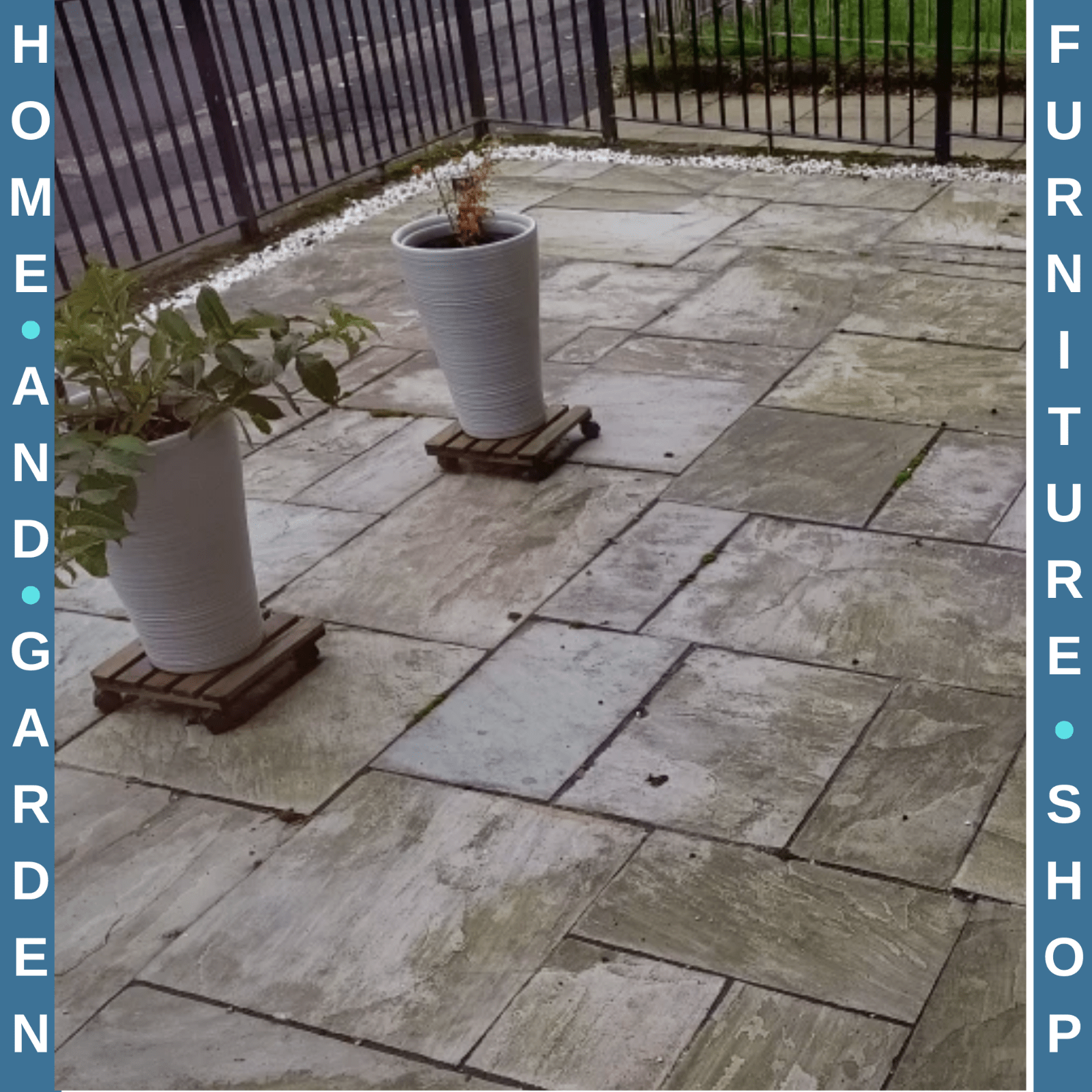 Flowerpot Holder Set of 2 Square Display Stand with Four Wheels Dark Brown - Home and Garden Furniture Shop - rustic - furniture